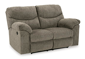 Alphons Reclining Loveseat — Two Pull-Tab Seats in Putty Signature Design by Ashley® Living Room