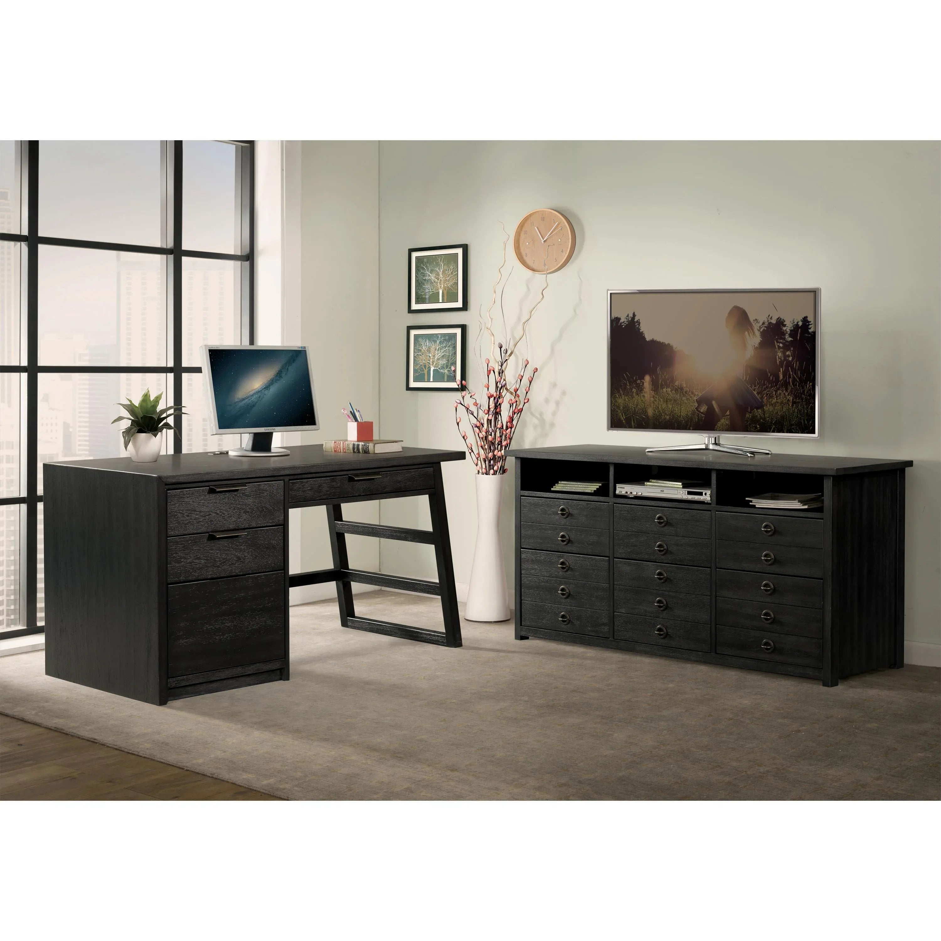 Perspectives Single Pedestal Desk Riverside Furniture Desks