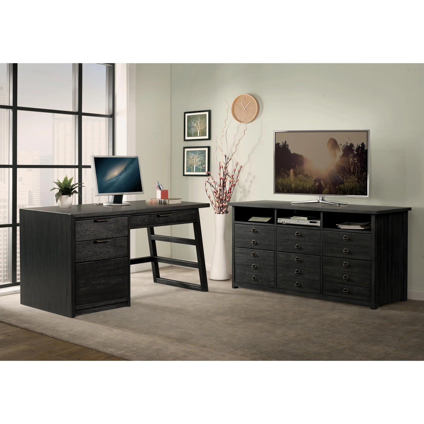 Perspectives Single Pedestal Desk Riverside Furniture Desks