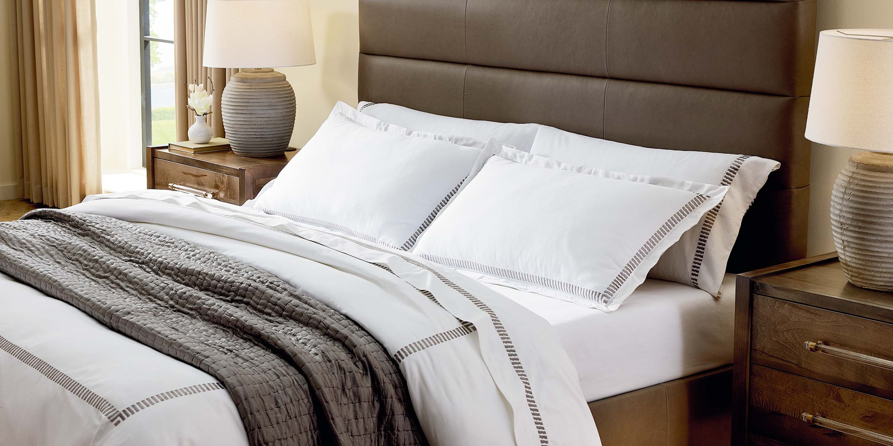 Parkton Leather Upholstered Bed Bassett Bedroom Furniture