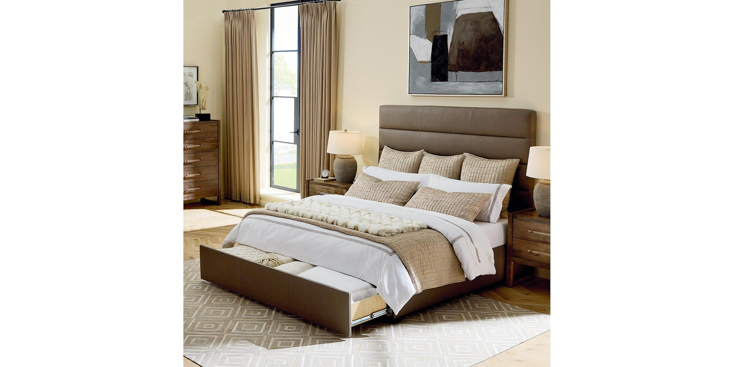 Parkton Leather Upholstered Storage Bed Bassett Bedroom Furniture