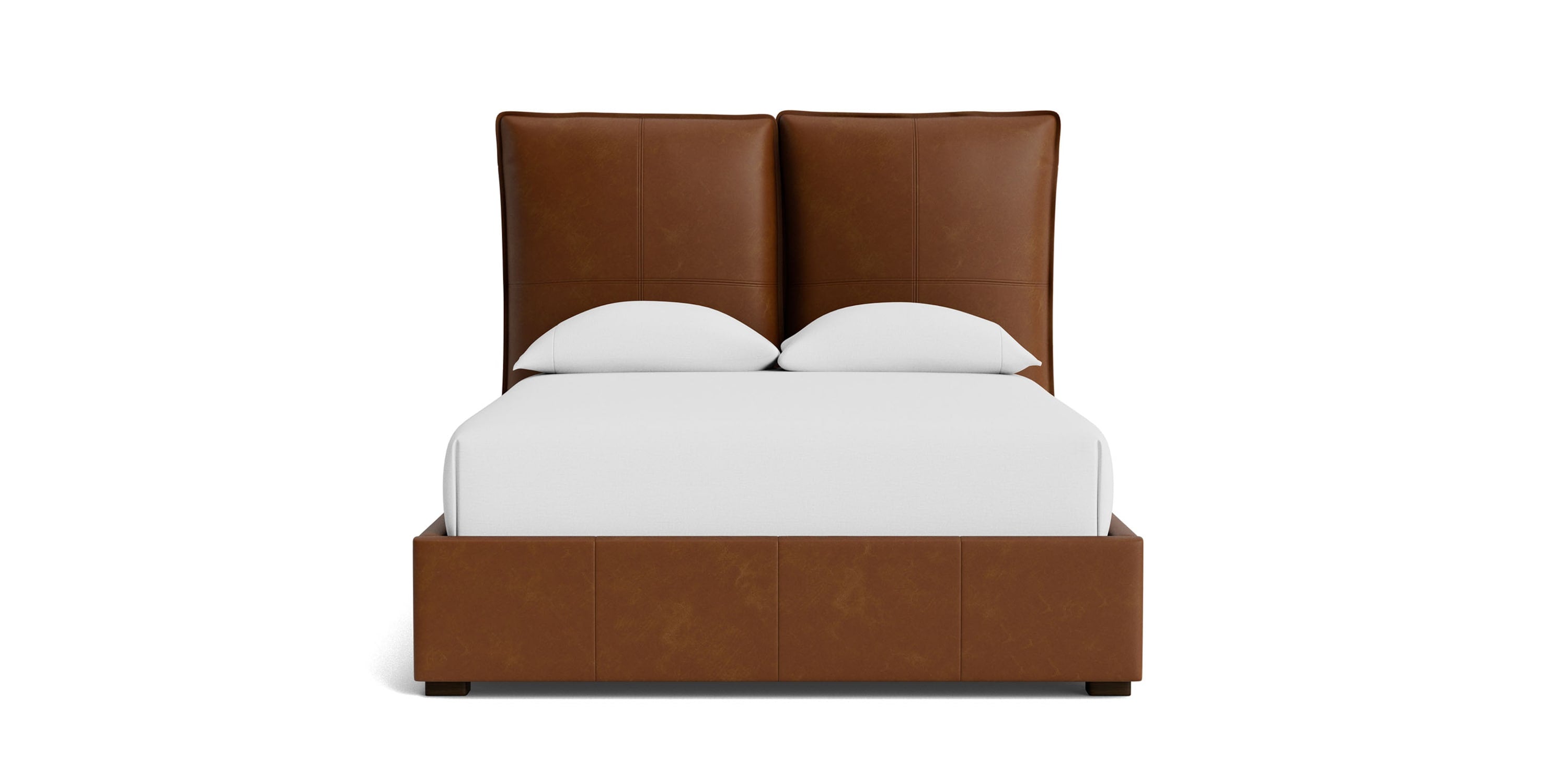 Greer Leather Upholstered Platform Bed