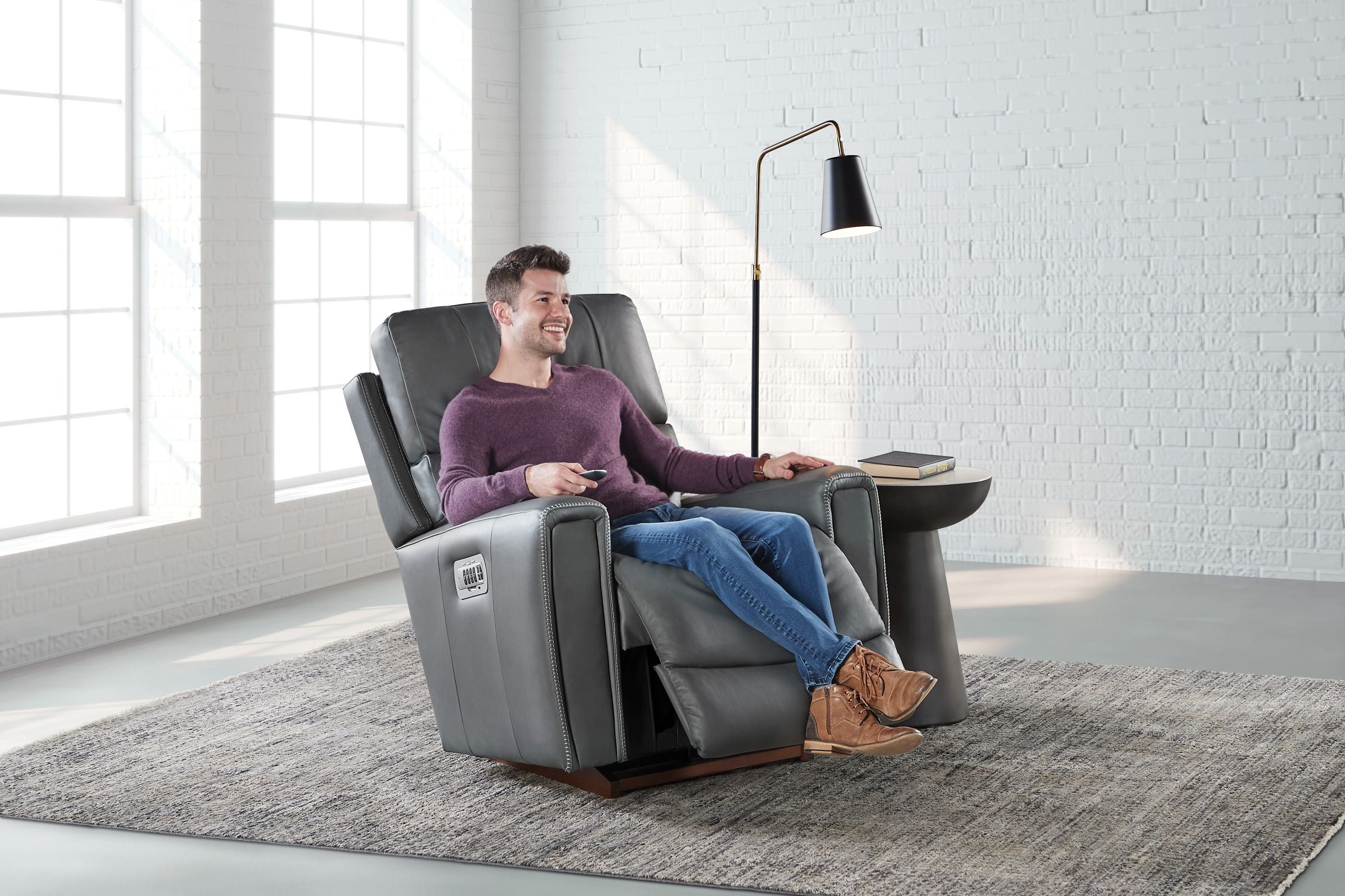 Apollo Quad Power Leather Rocker Recliner by La-Z-Boy La-Z-Boy Living Room