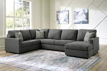 Edenfield 3-Piece Sectional with Chaise — Charcoal Track-Arm Value Signature Design by Ashley® Living Room