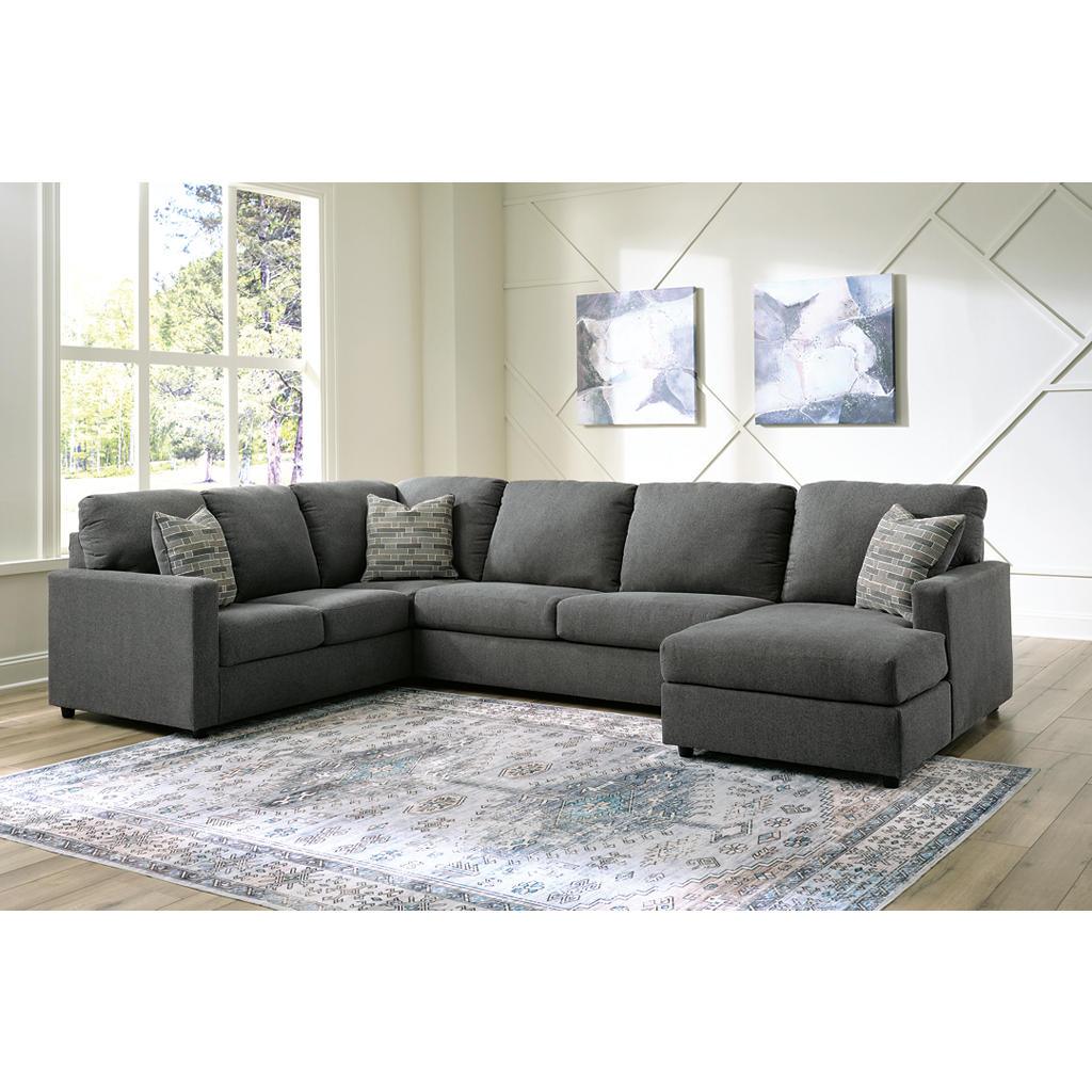 Edenfield 3-Piece Sectional with Chaise — Charcoal Track-Arm Value Signature Design by Ashley® Living Room