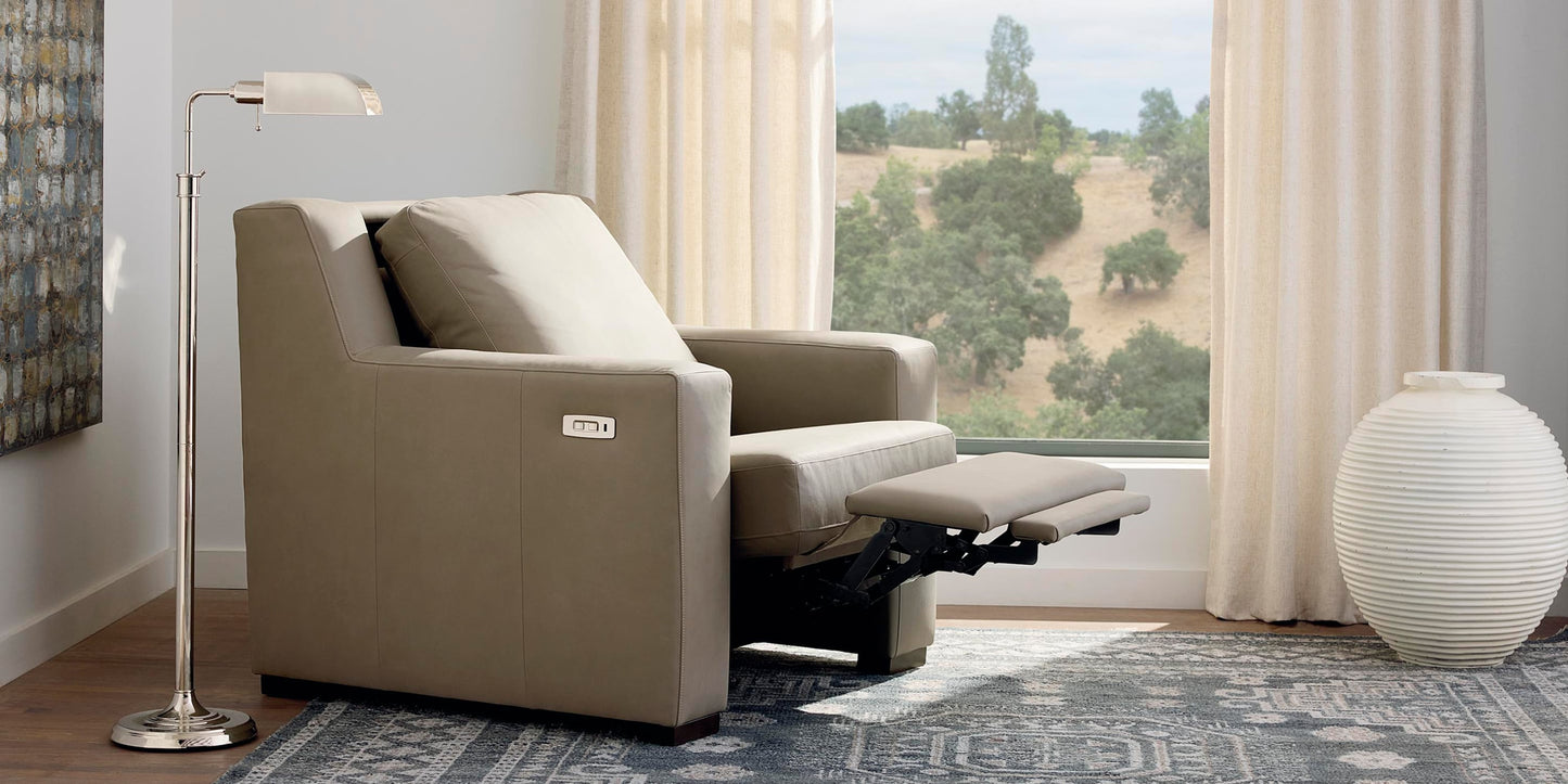 Somers Leather Track Arm Power Zero Gravity Wall Recliner Bassett