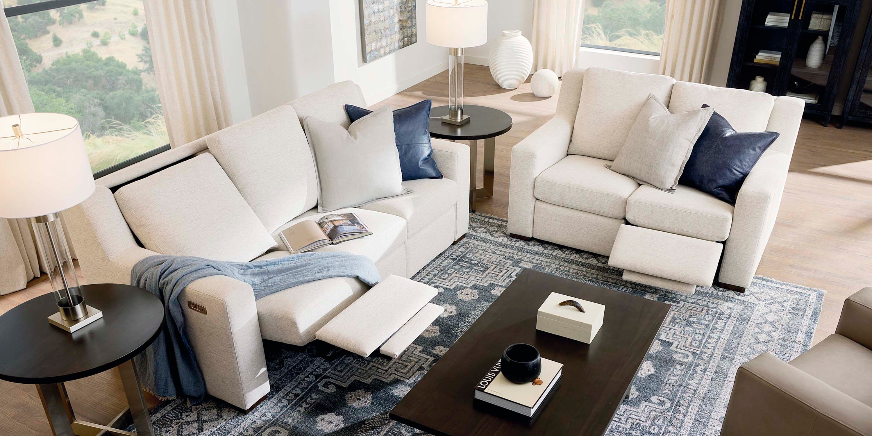 Somers Track Arm Reclining Sofa Bassett
