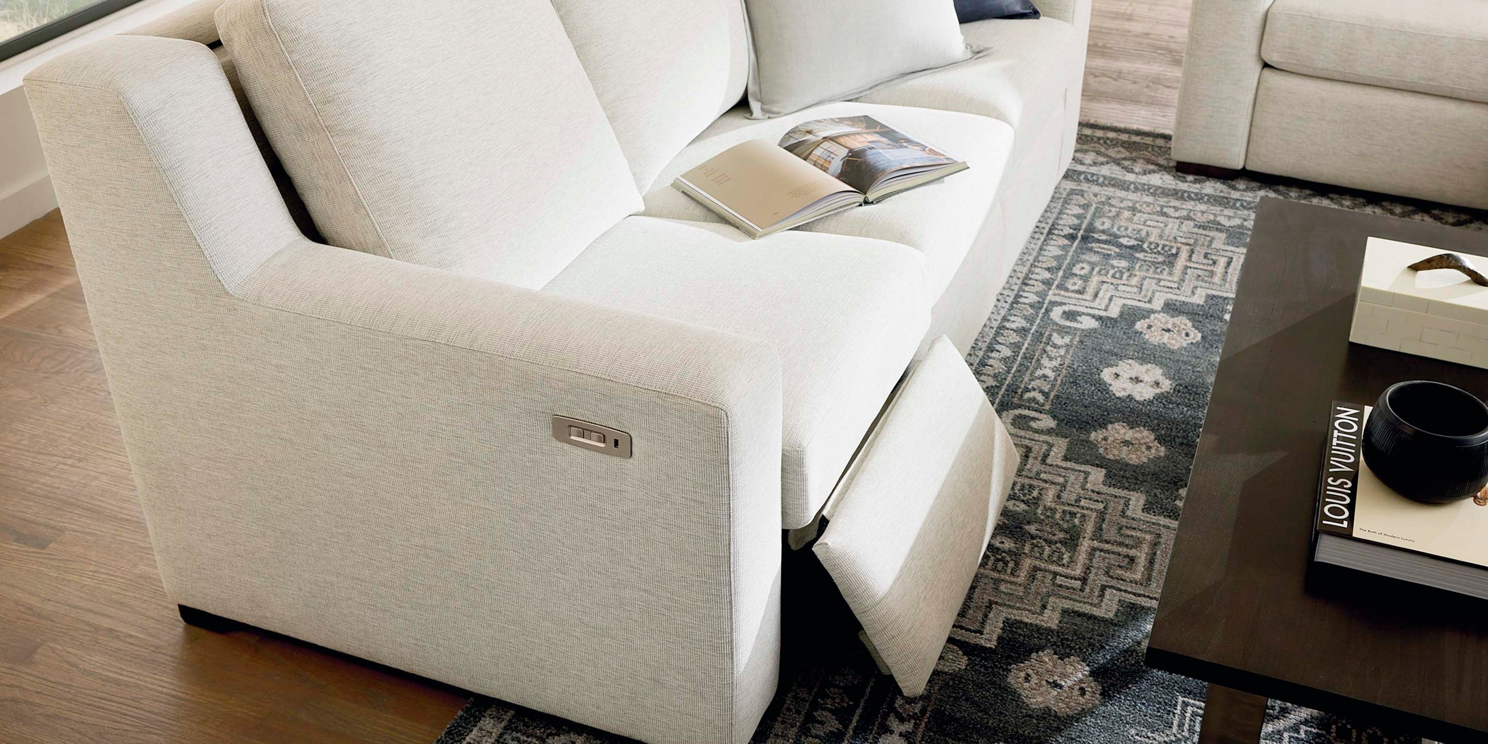 Somers Track Arm Reclining Sofa Bassett