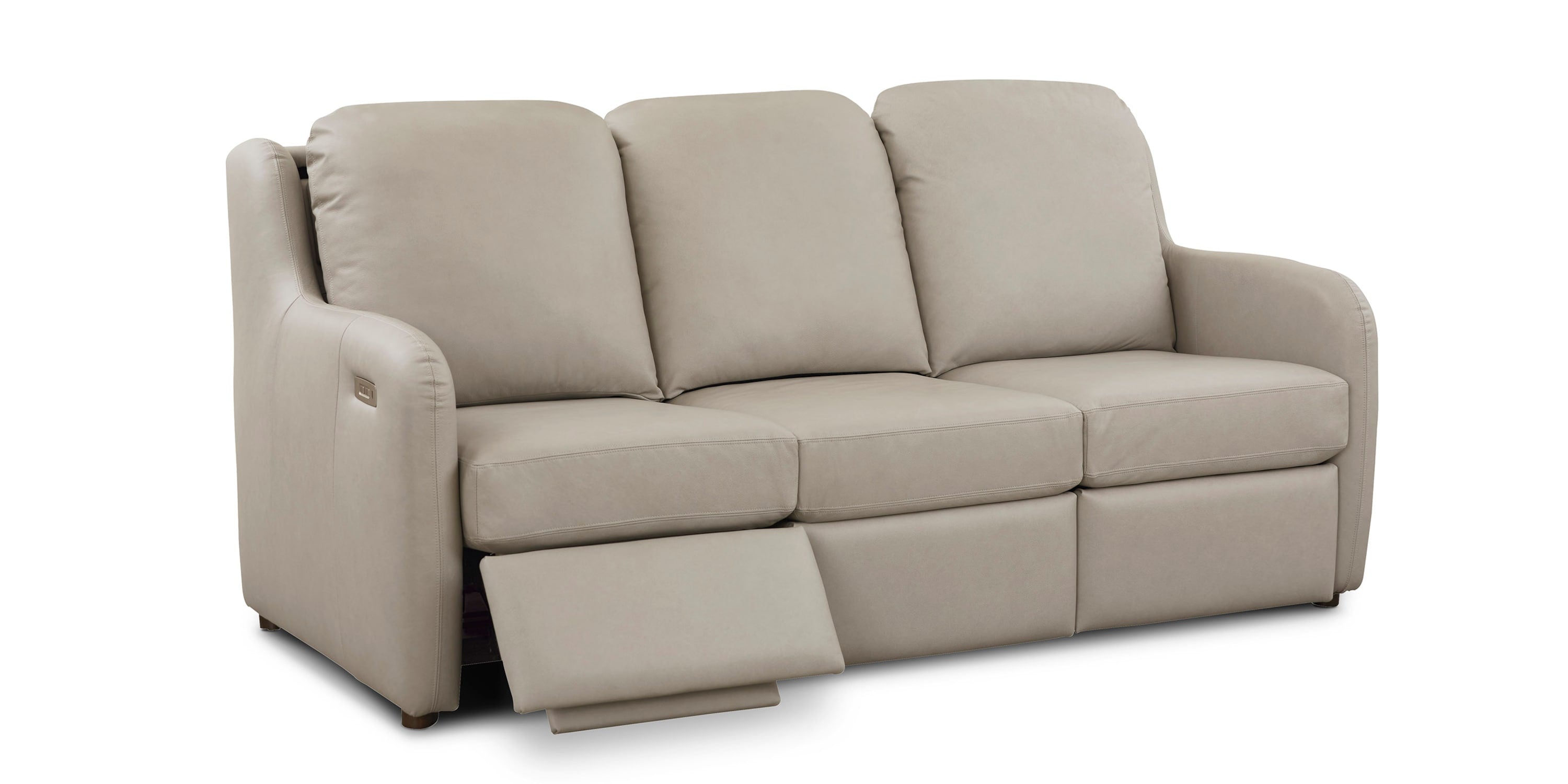 Wrenn Leather Reclining Sofa Tucson Dove Gray Bassett