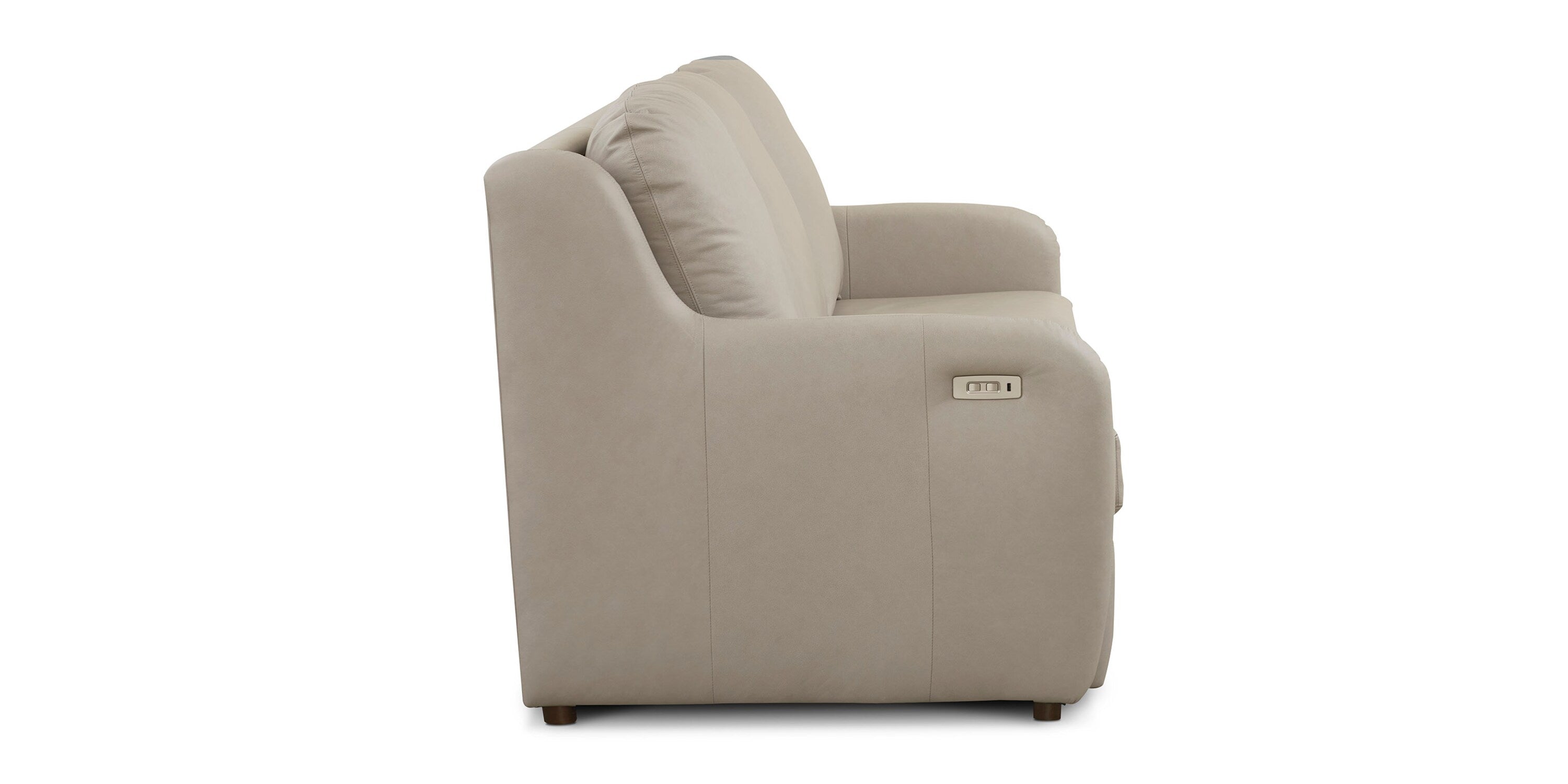 Wrenn Leather Reclining Sofa Tucson Dove Gray Bassett