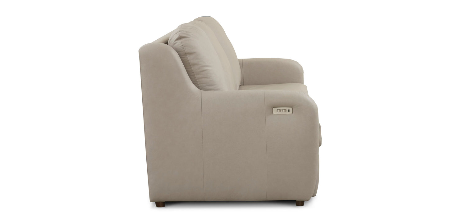 Wrenn Leather Reclining Sofa Tucson Dove Gray Bassett