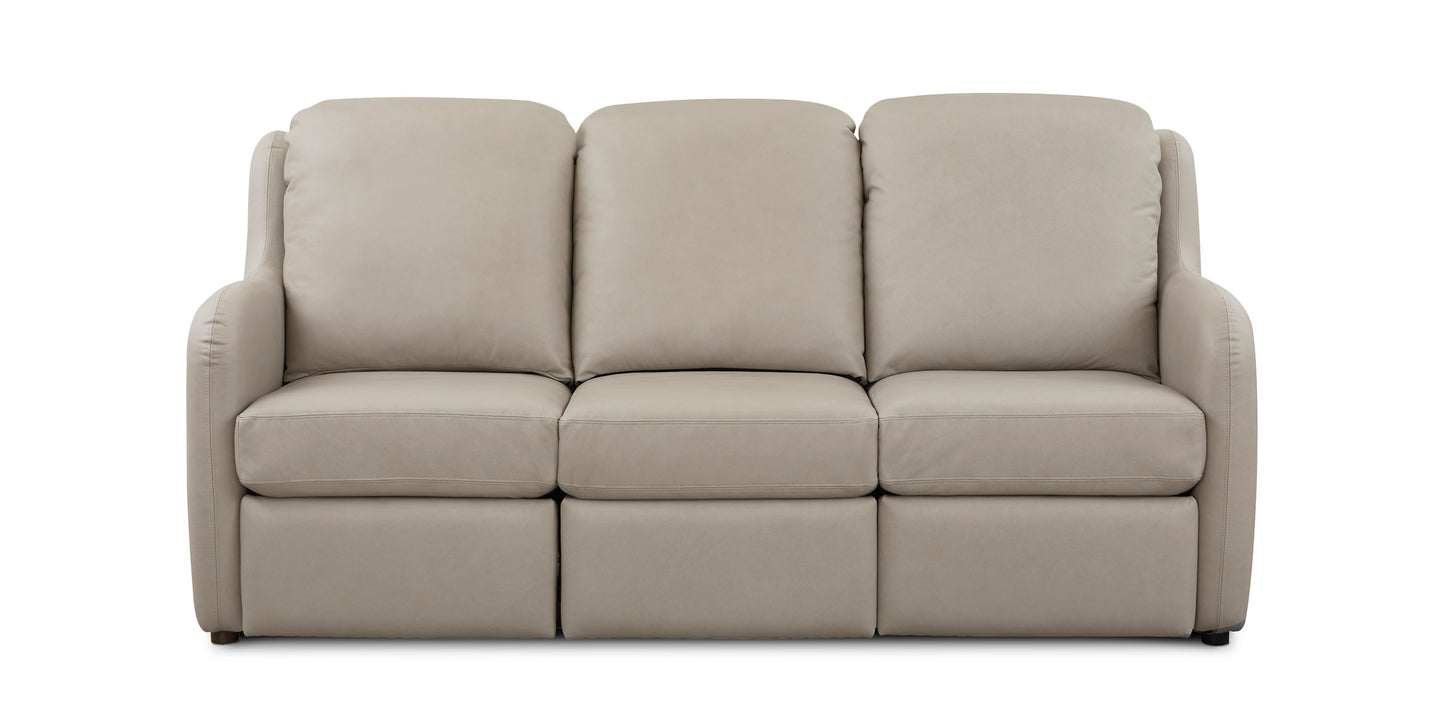 Wrenn Leather Reclining Sofa Tucson Dove Gray Bassett