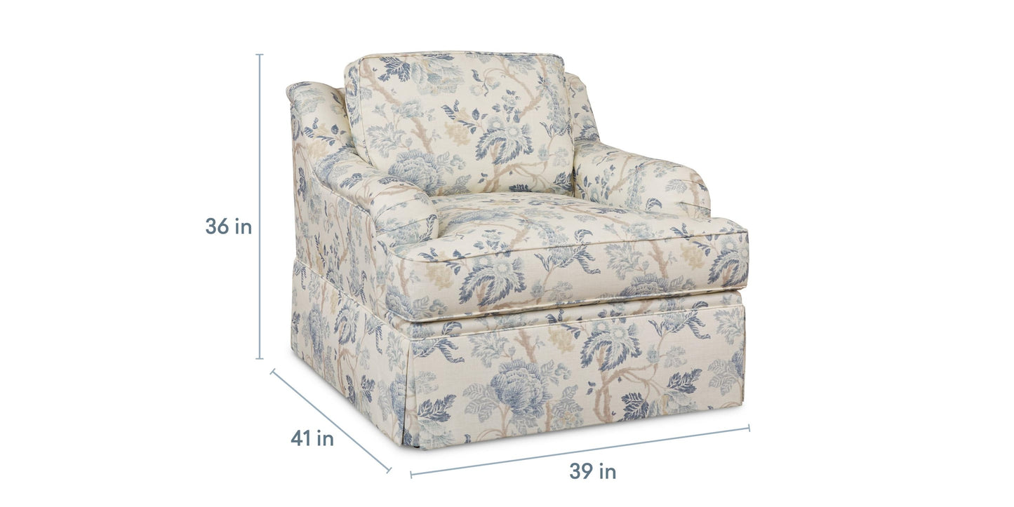 Stockten English Arm Skirted Chair Bassett Bedroom Furniture