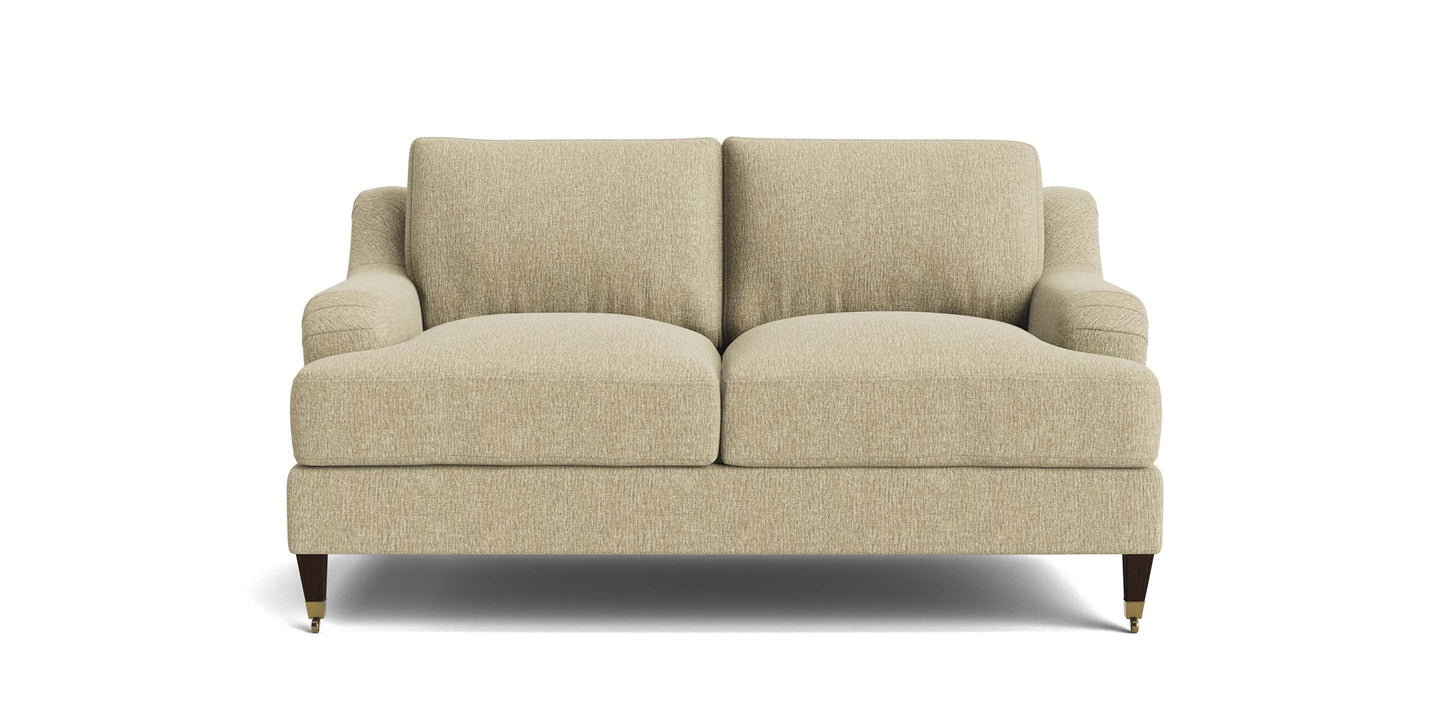 Stockten English Arm Loveseat with Casters Bassett