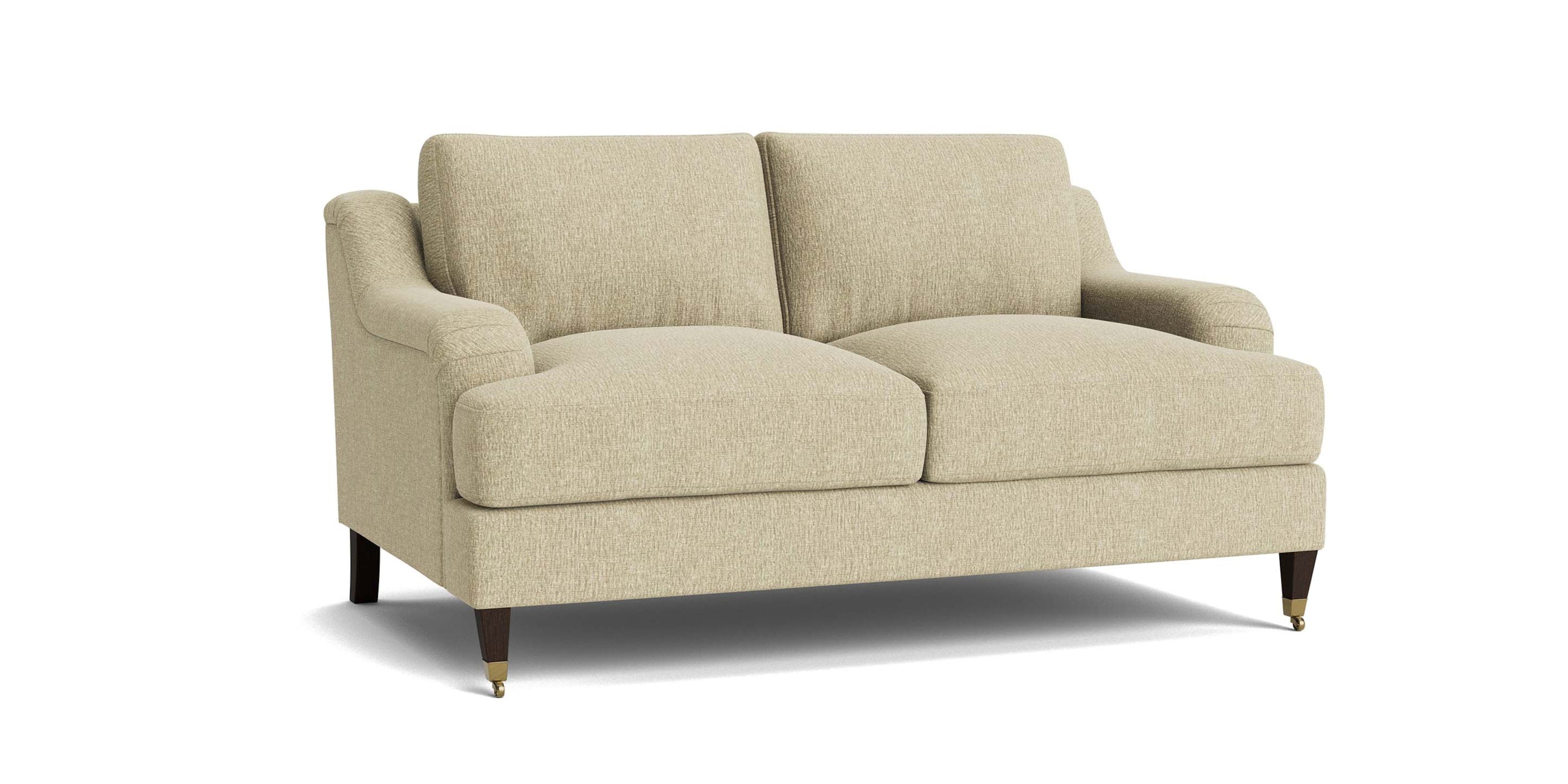 Stockten English Arm Loveseat with Casters Bassett