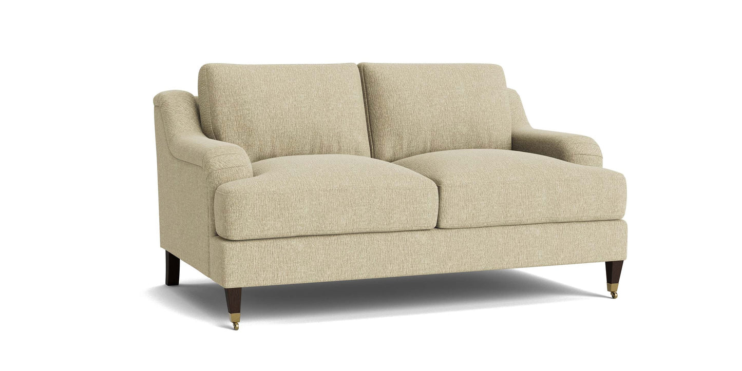 Stockten English Arm Loveseat with Casters Bassett