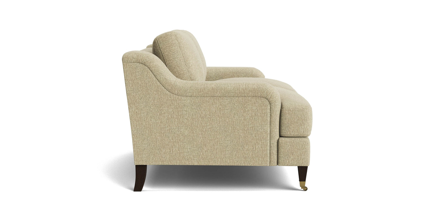 Stockten English Arm Loveseat with Casters Bassett