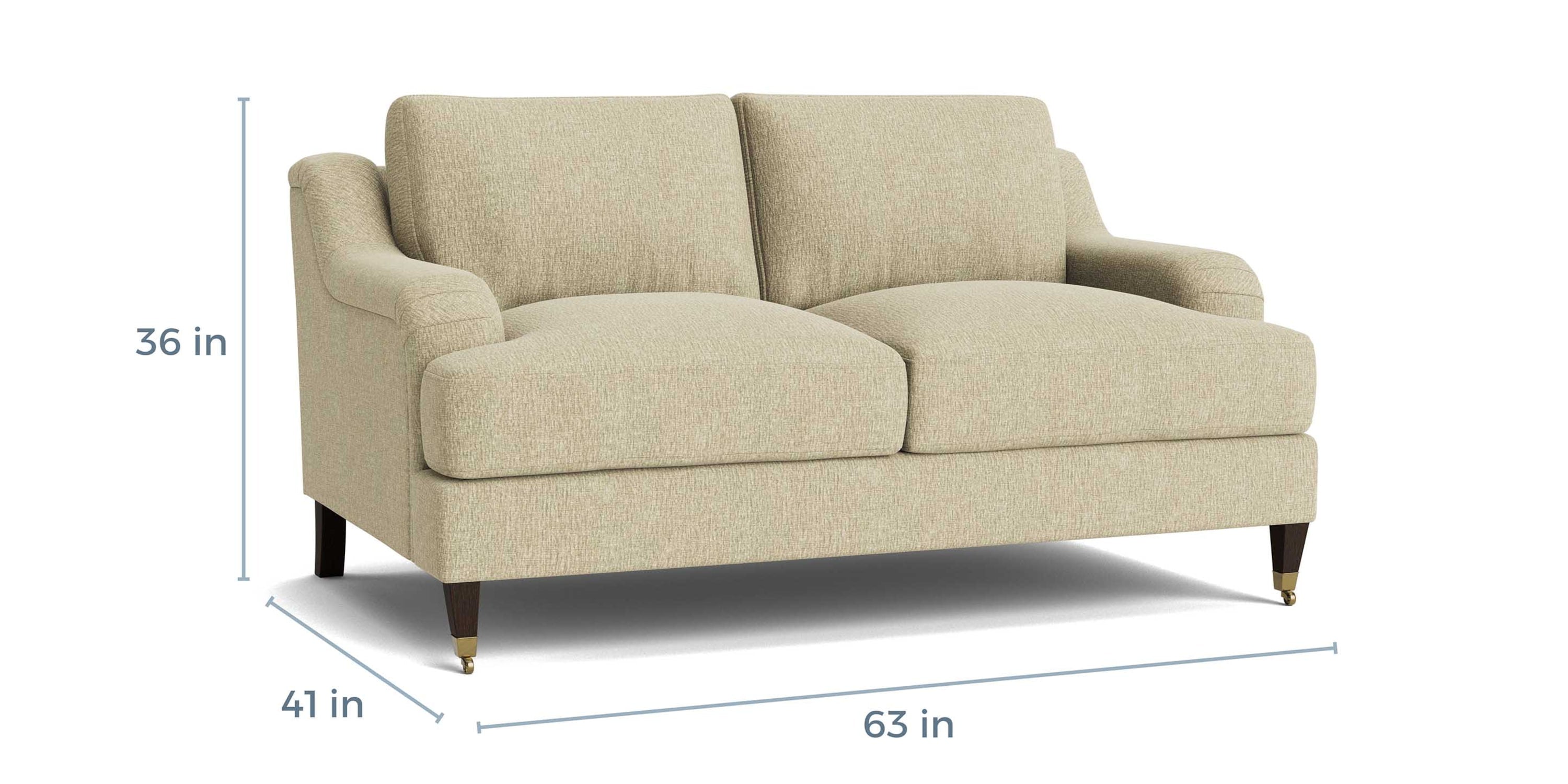 Stockten English Arm Loveseat with Casters Bassett