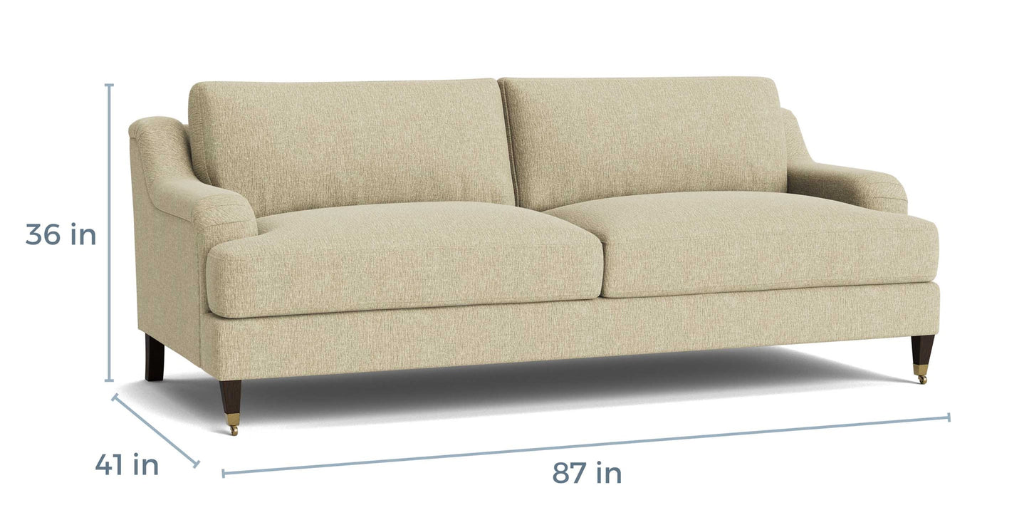 Stockten English Arm Sofa with Casters Bassett