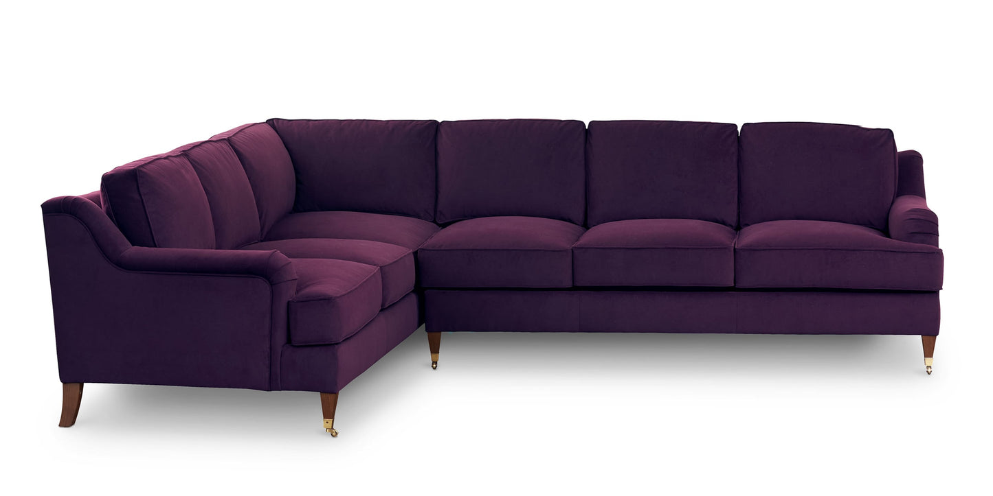 Stockten English Arm L-Shape Sectional with Casters Bassett