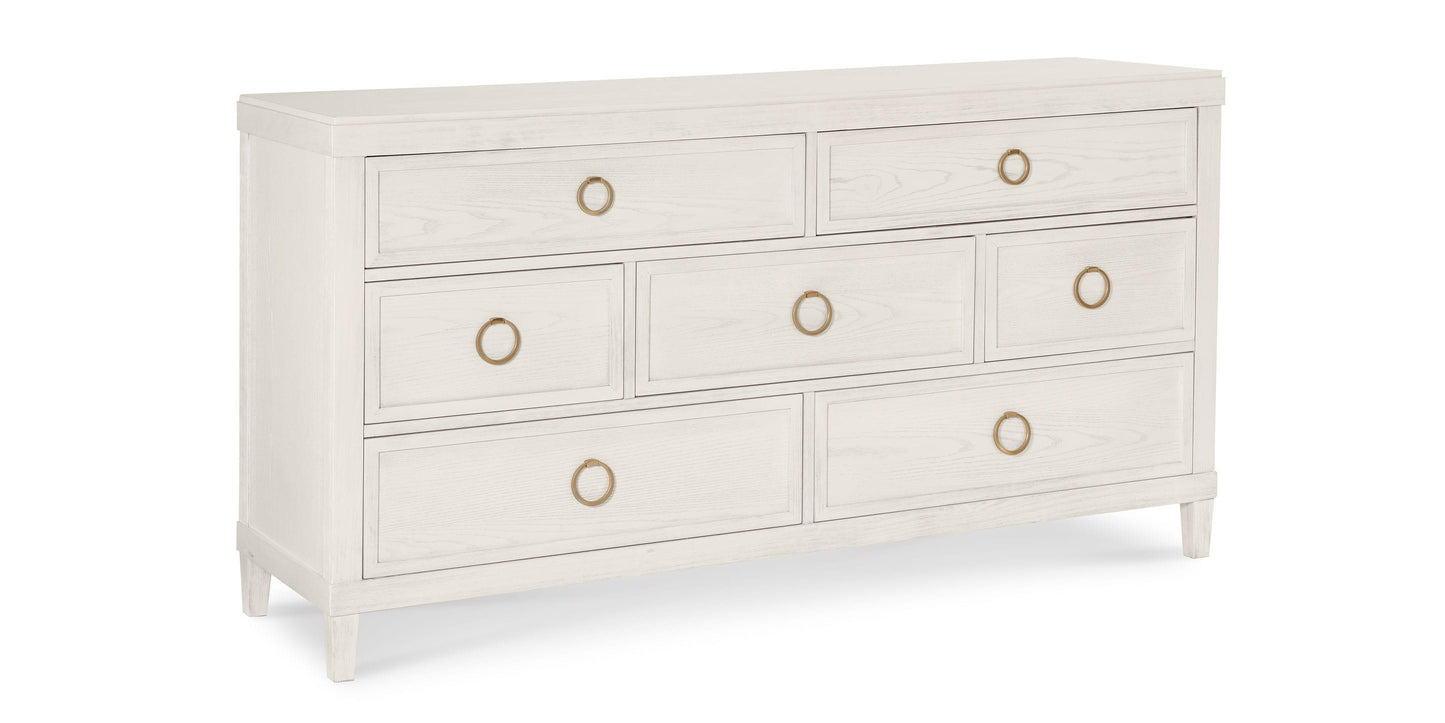 Bassett Ventura Dresser — Elm Wood, Soft-Close Drawers Bassett Dresser