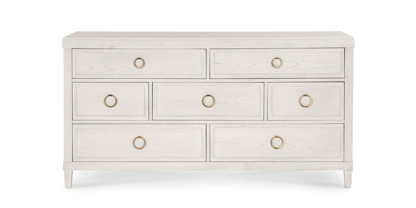 Bassett Ventura Dresser — Elm Wood, Soft-Close Drawers Bassett Dresser