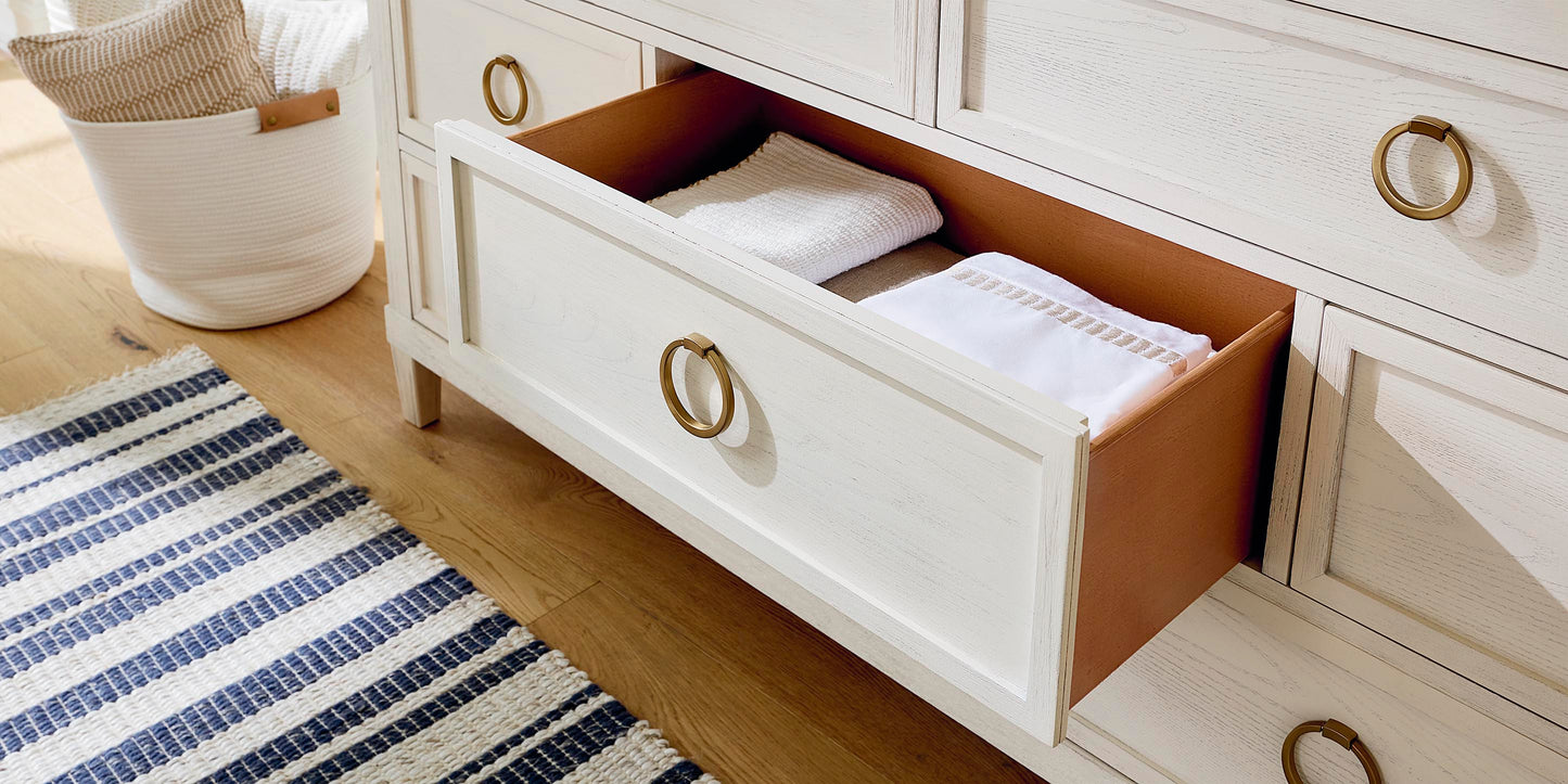 Bassett Ventura Dresser — Elm Wood, Soft-Close Drawers Bassett Dresser
