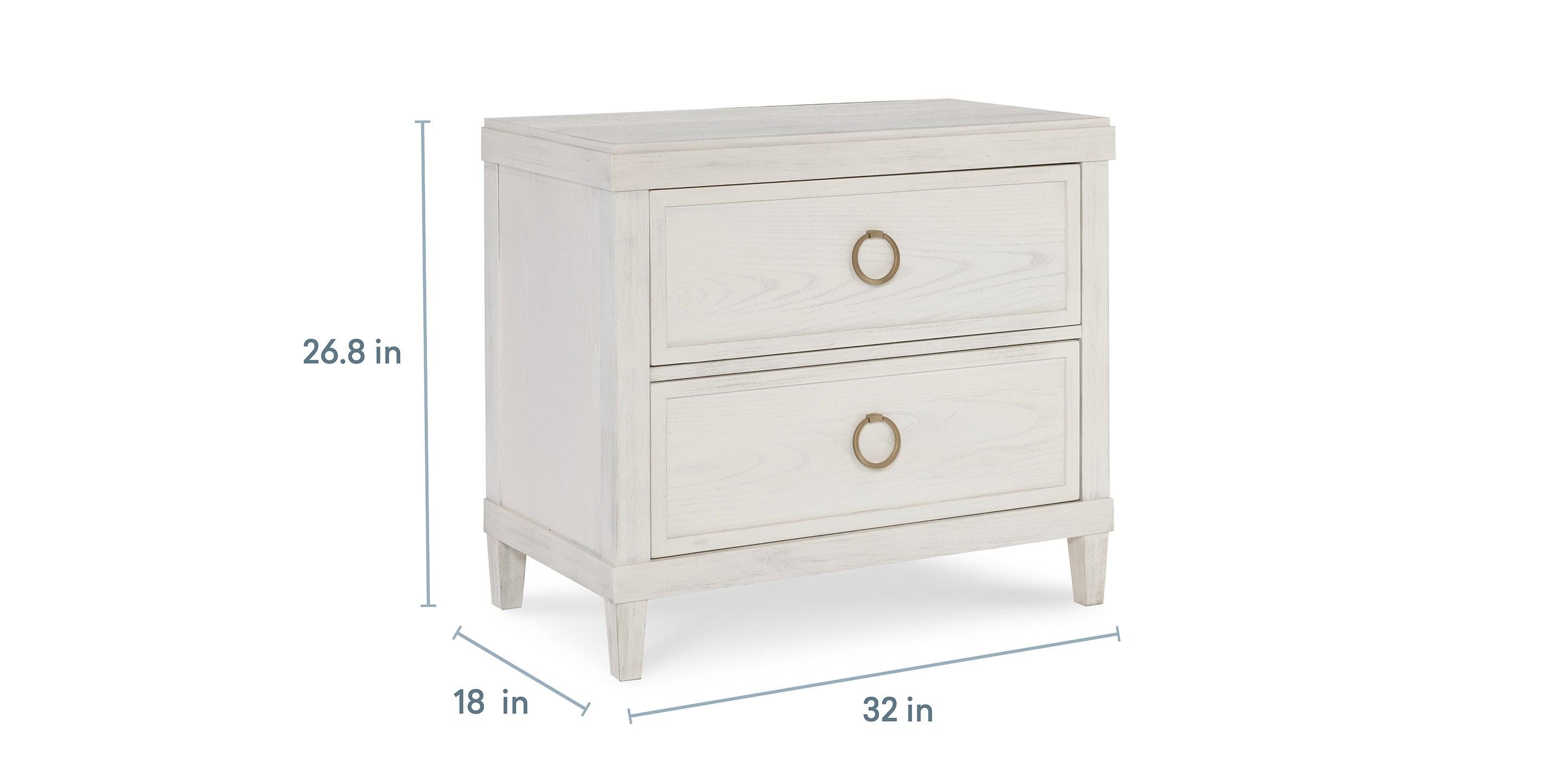 Bassett Ventura Nightstand — Soft-Close Drawers, Elm Wood Bassett Nightstand