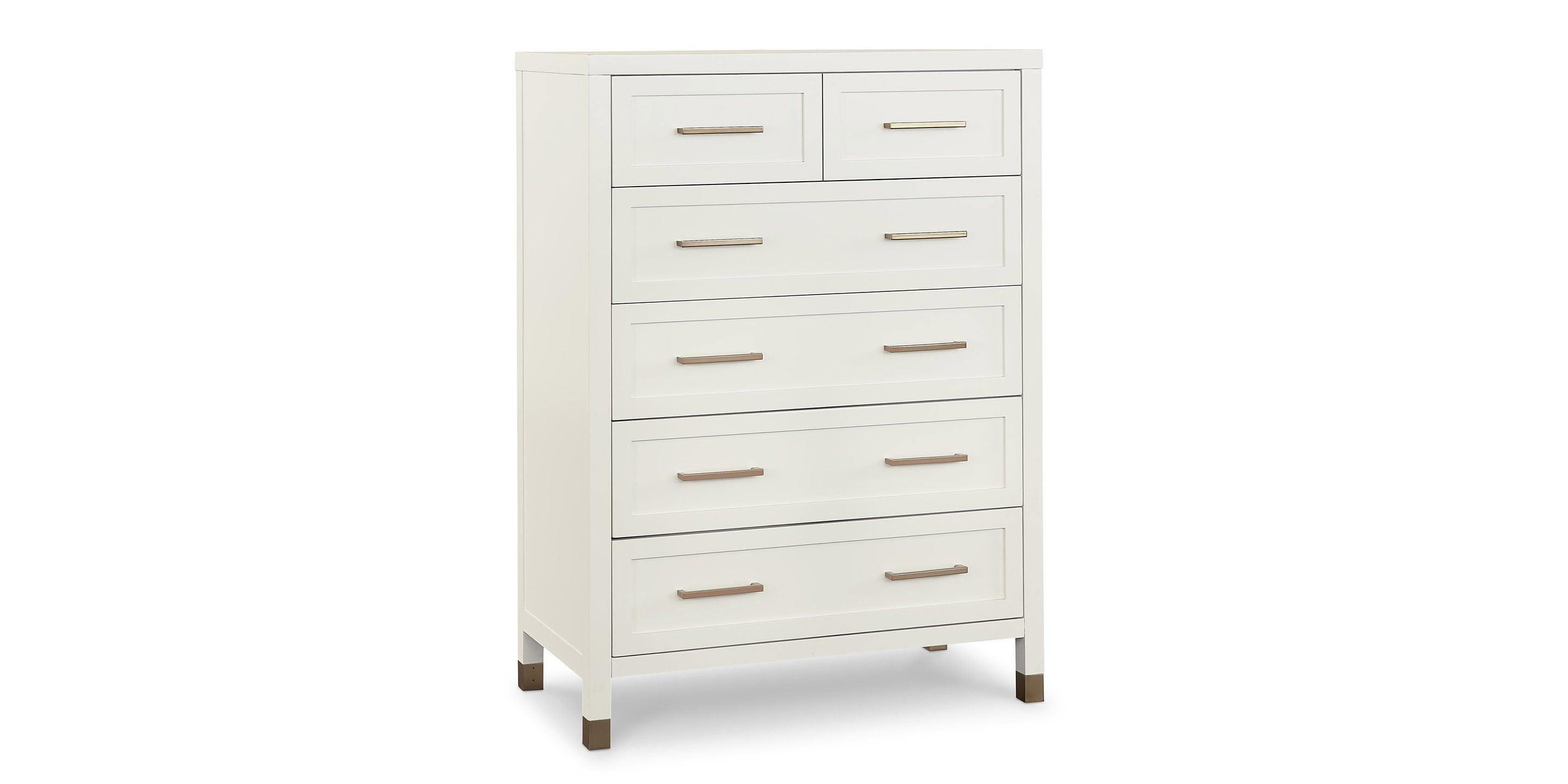 Bassett Tidewater Tall Chest — Slim Footprint, Hampton White Bassett Chest