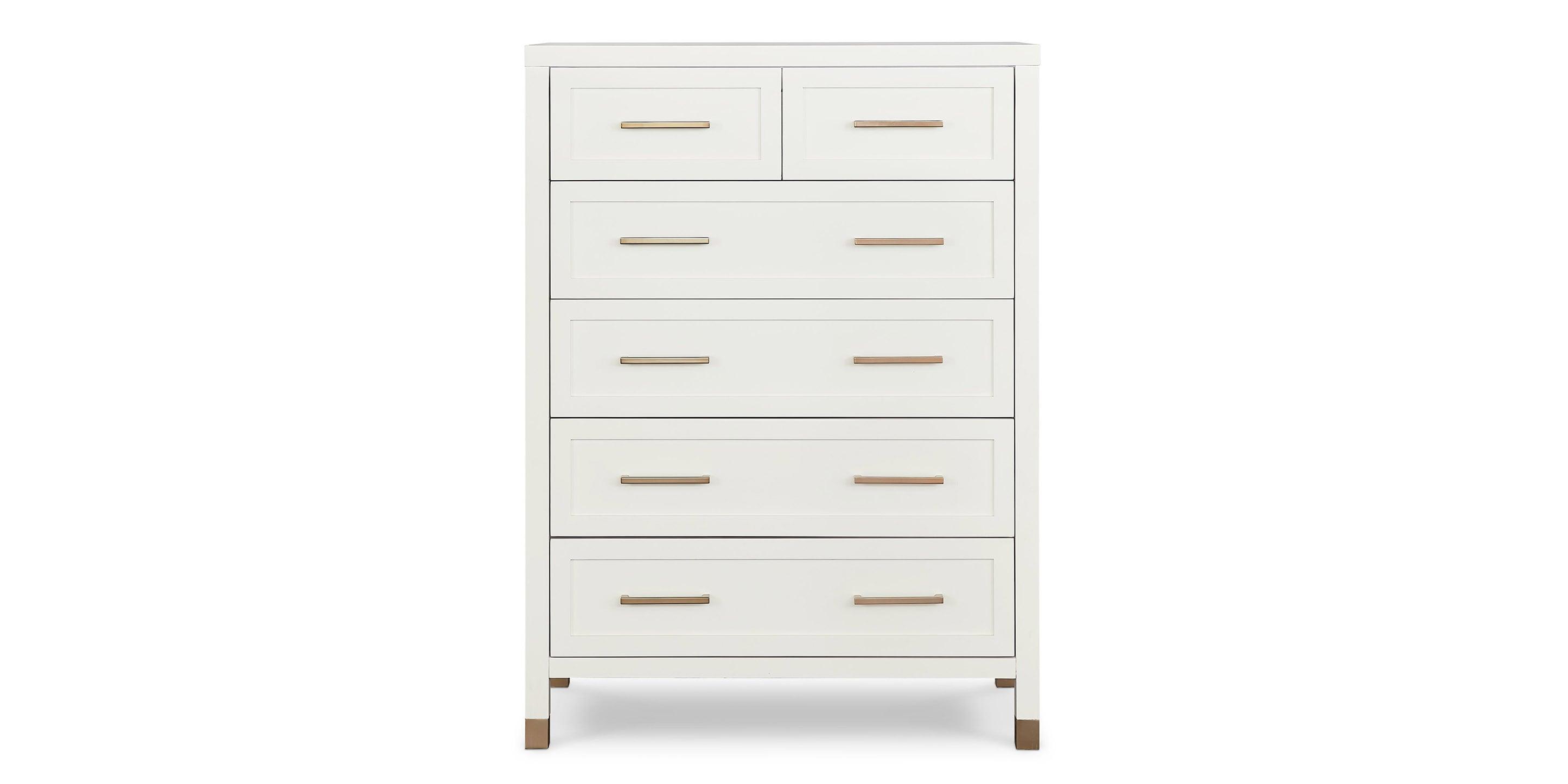 Bassett Tidewater Tall Chest — Slim Footprint, Hampton White Bassett Chest