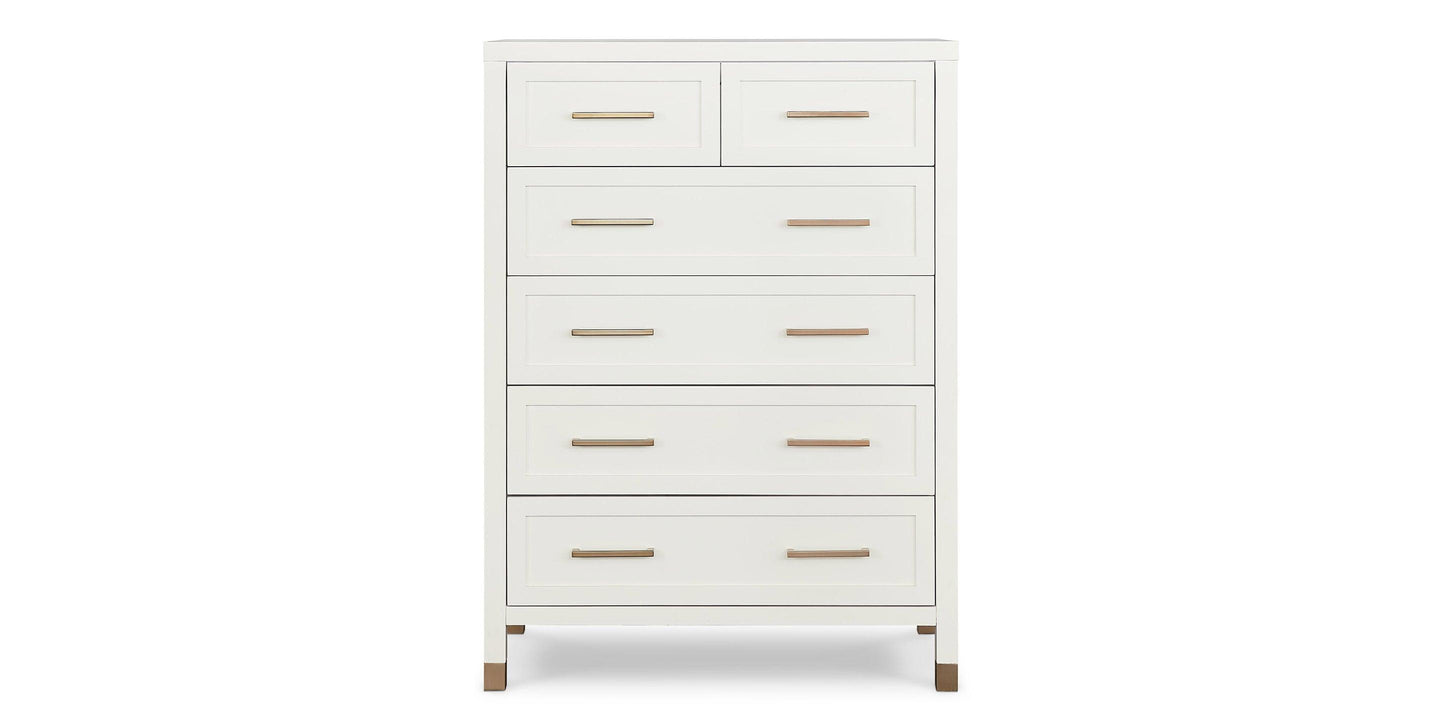 Bassett Tidewater Tall Chest — Slim Footprint, Hampton White Bassett Chest