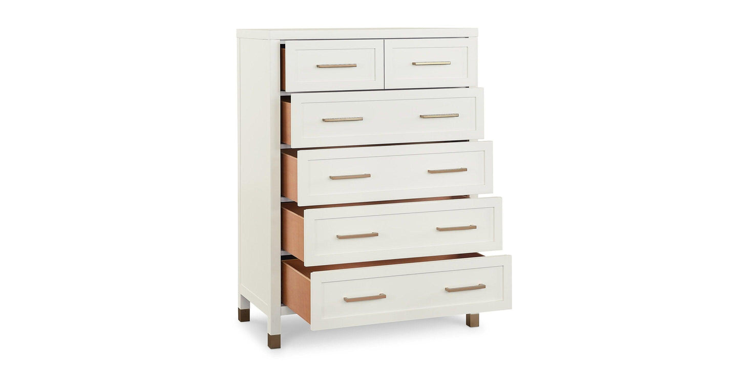 Bassett Tidewater Tall Chest — Slim Footprint, Hampton White Bassett Chest