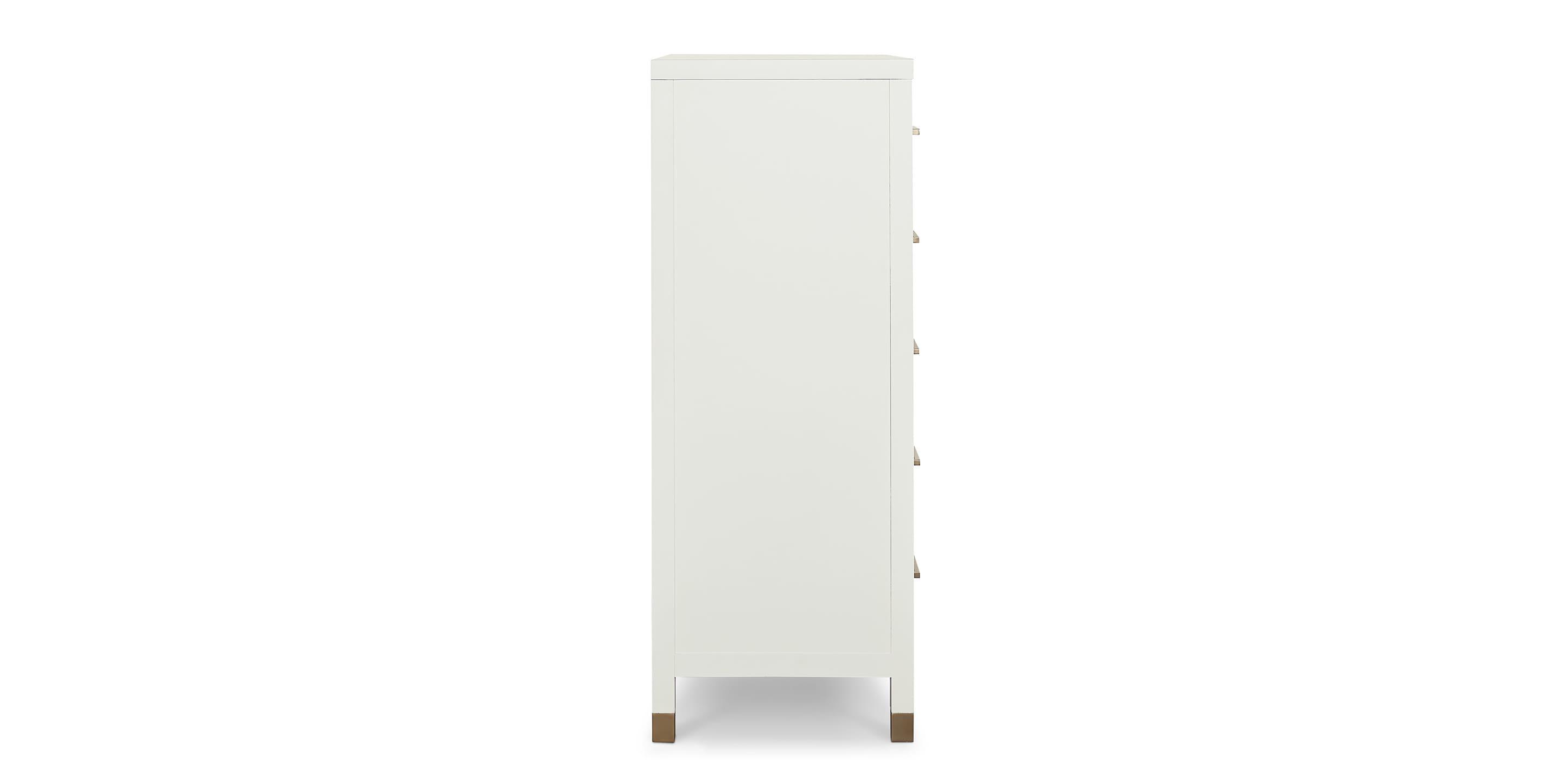 Bassett Tidewater Tall Chest — Slim Footprint, Hampton White Bassett Chest