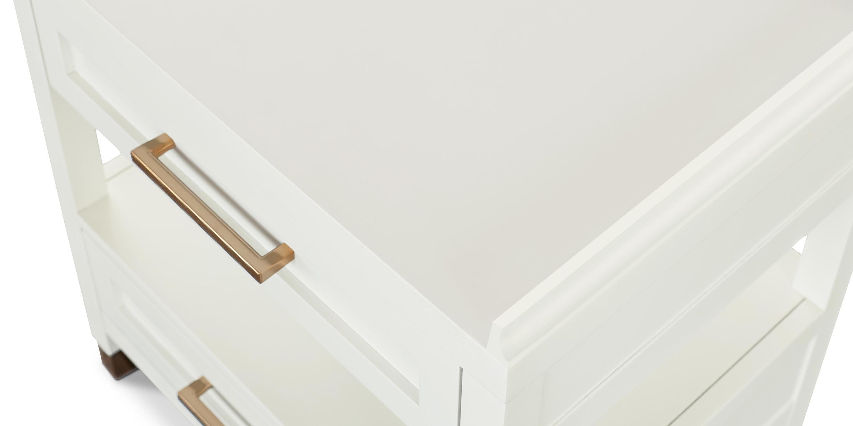 Bassett Tidewater Bedside Table — Compact, Hampton White Bassett Nightstand