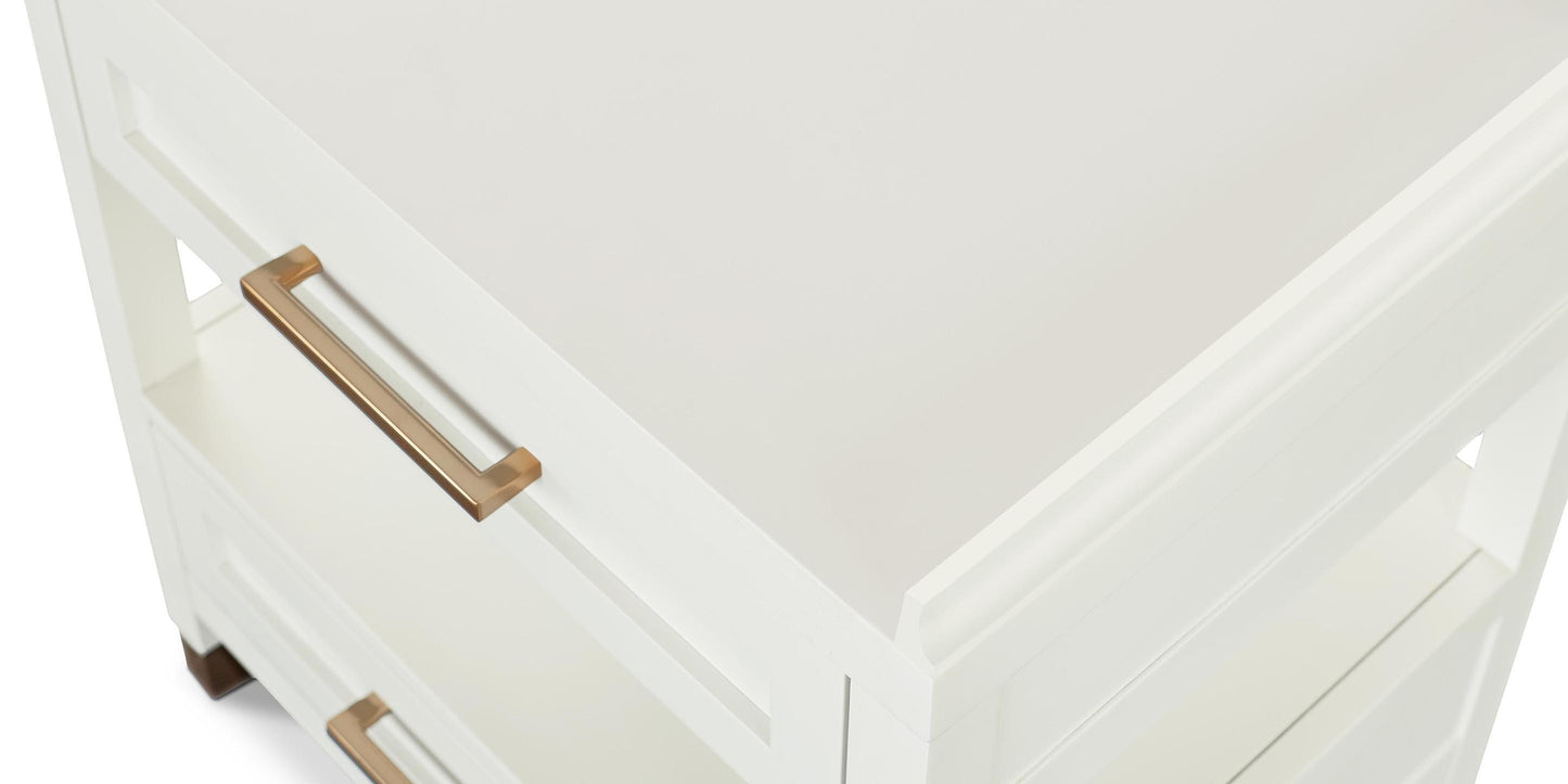 Bassett Tidewater Bedside Table — Compact, Hampton White Bassett Nightstand