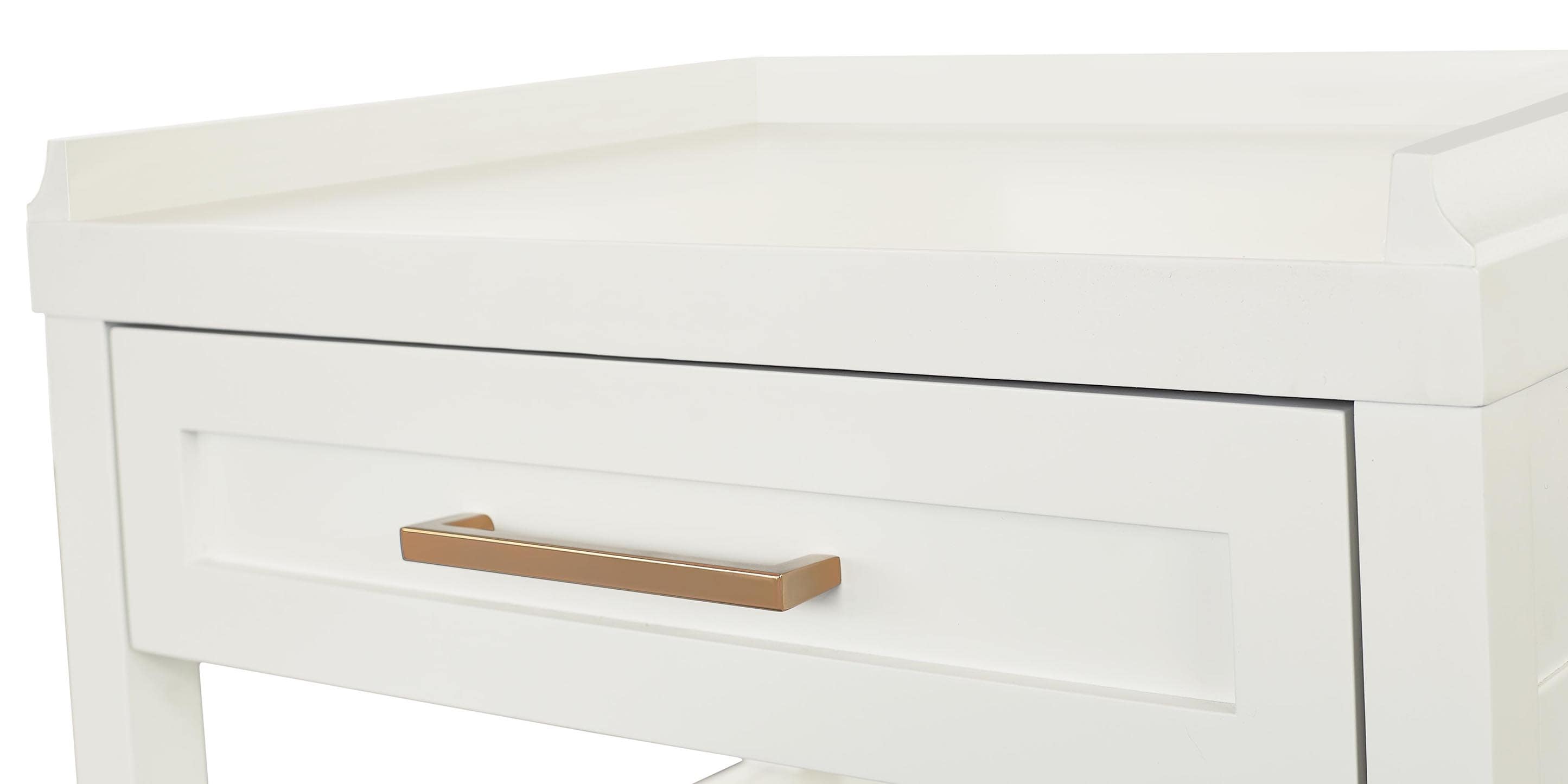 Bassett Tidewater Bedside Table — Compact, Hampton White Bassett Nightstand