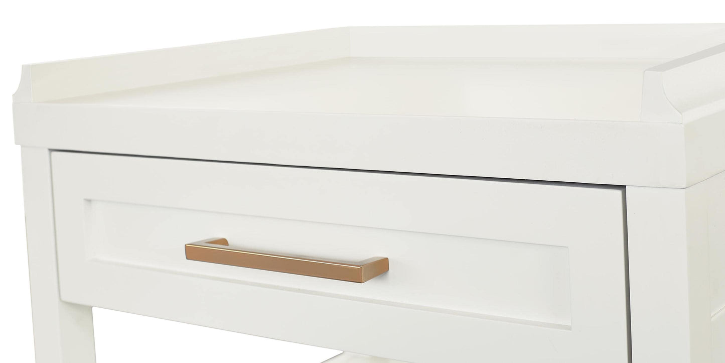 Bassett Tidewater Bedside Table — Compact, Hampton White Bassett Nightstand