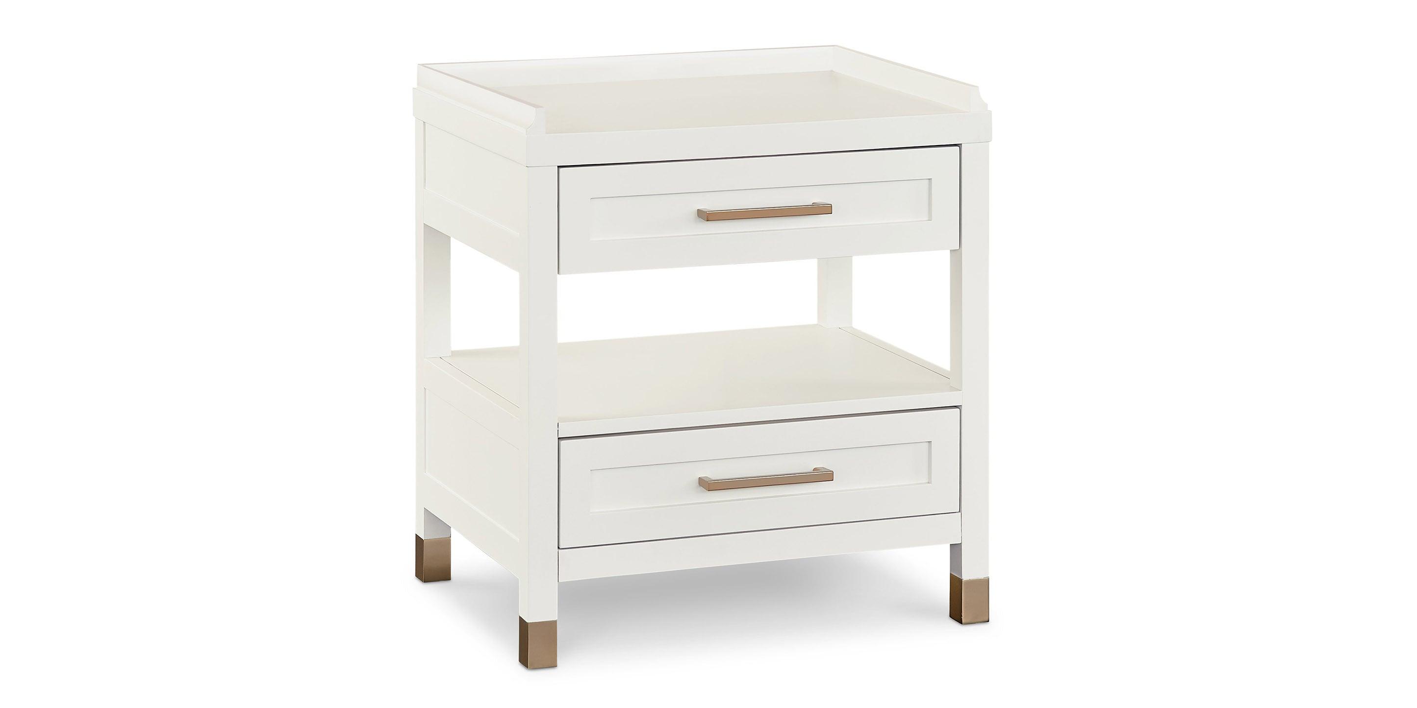 Bassett Tidewater Bedside Table — Compact, Hampton White Bassett Nightstand