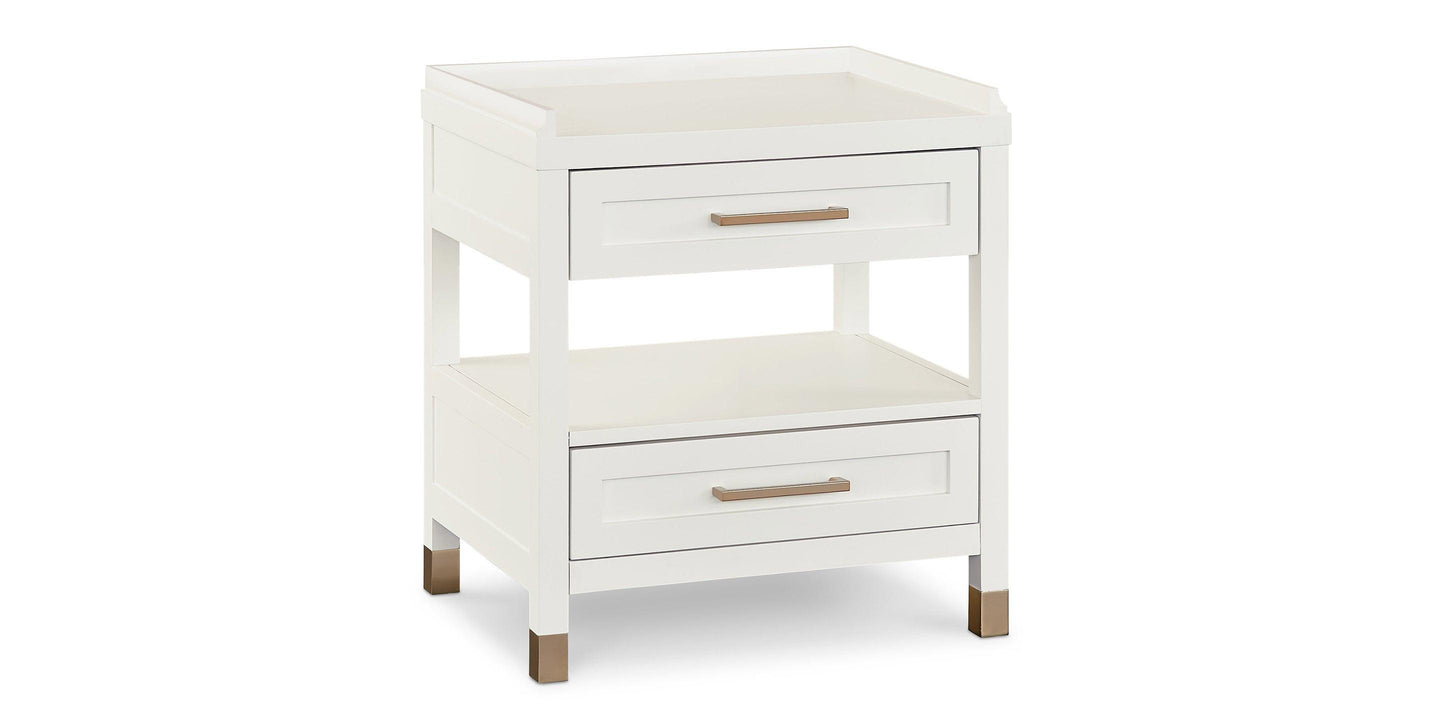 Bassett Tidewater Bedside Table — Compact, Hampton White Bassett Nightstand