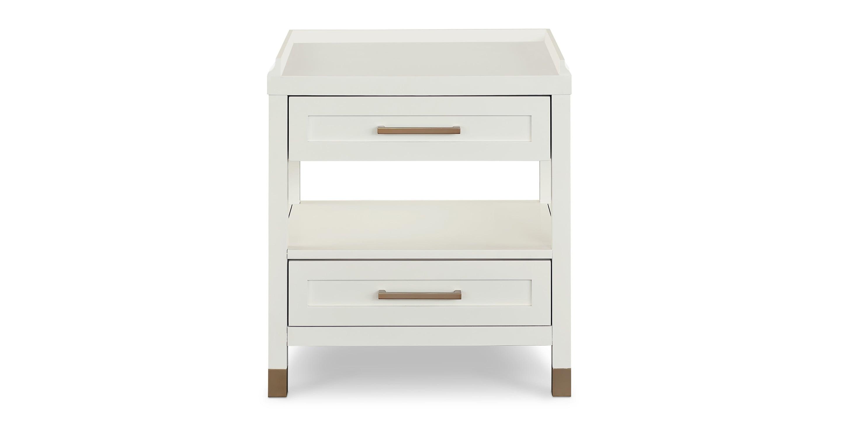 Bassett Tidewater Bedside Table — Compact, Hampton White Bassett Nightstand