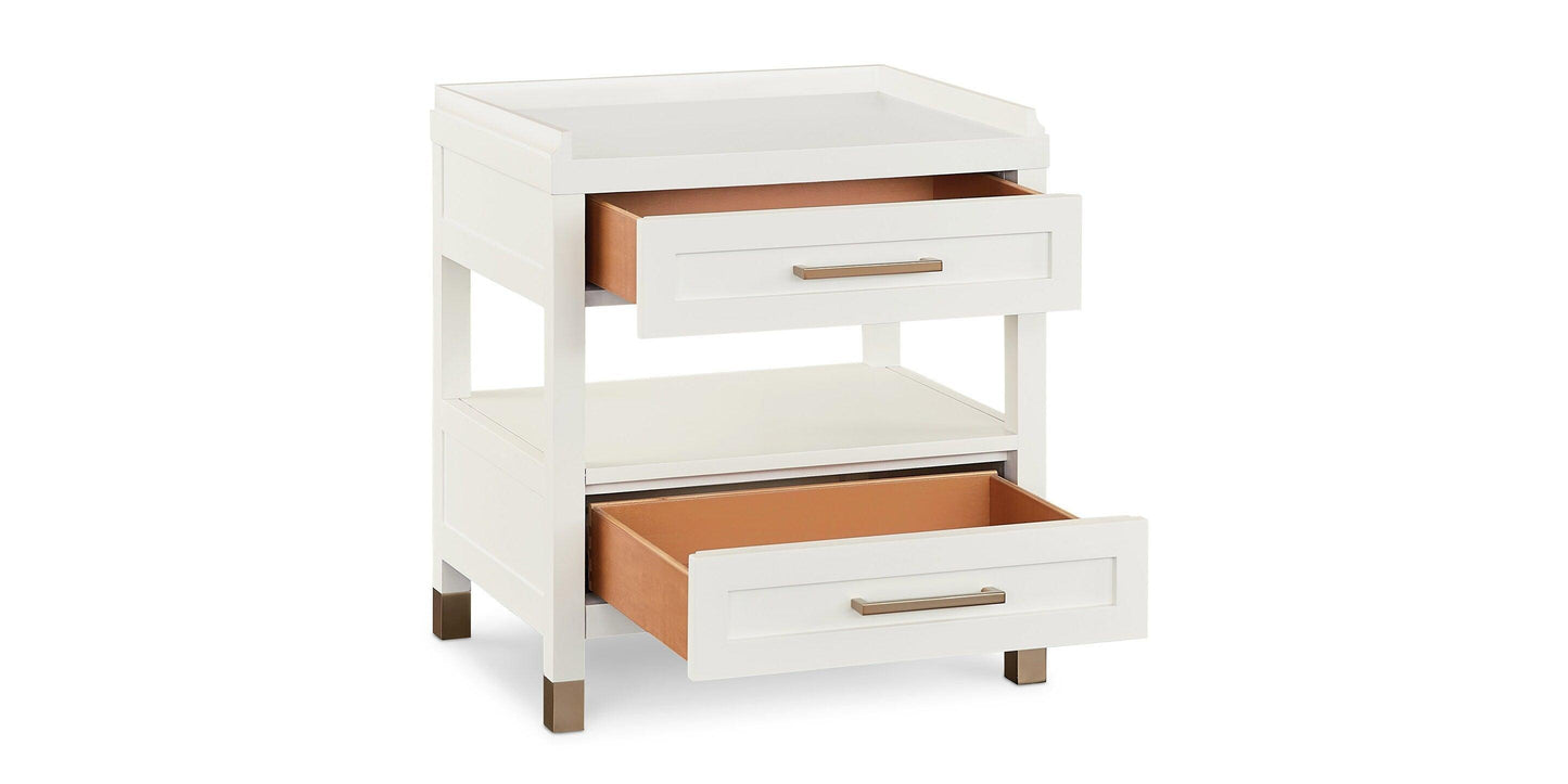 Bassett Tidewater Bedside Table — Compact, Hampton White Bassett Nightstand