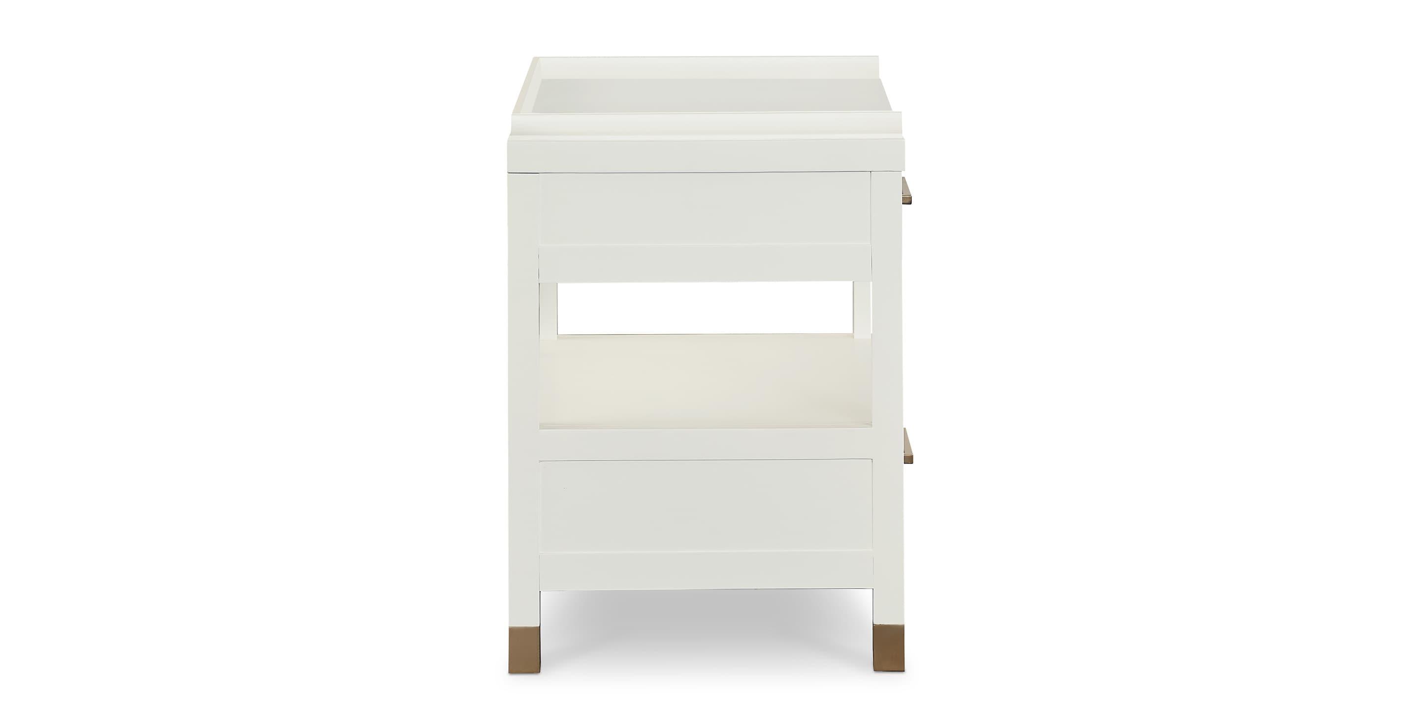Bassett Tidewater Bedside Table — Compact, Hampton White Bassett Nightstand