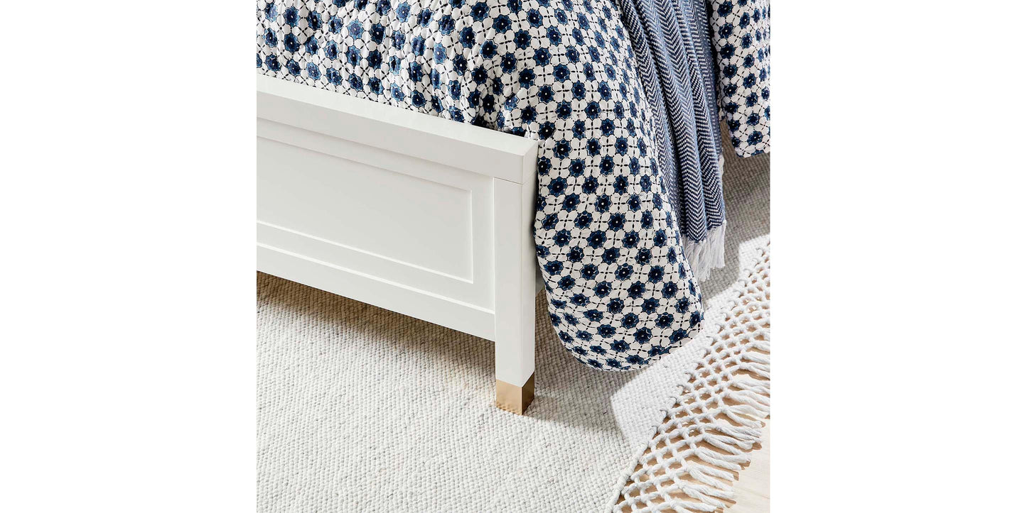 Bassett Tidewater Panel Bed — Hampton White, Coastal Calm Bassett Bed