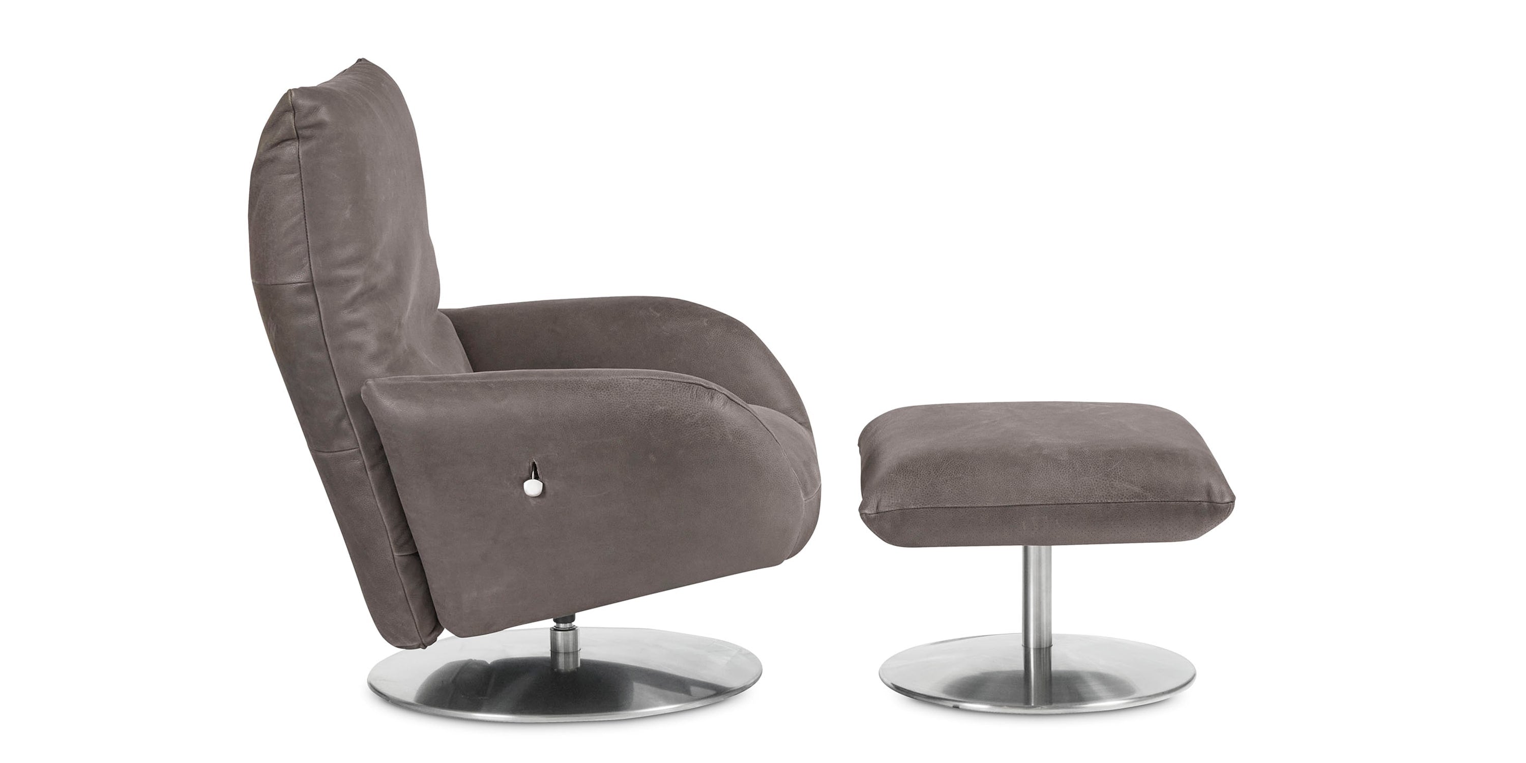 Ranlo Leather Swivel Arm Chair Bassett