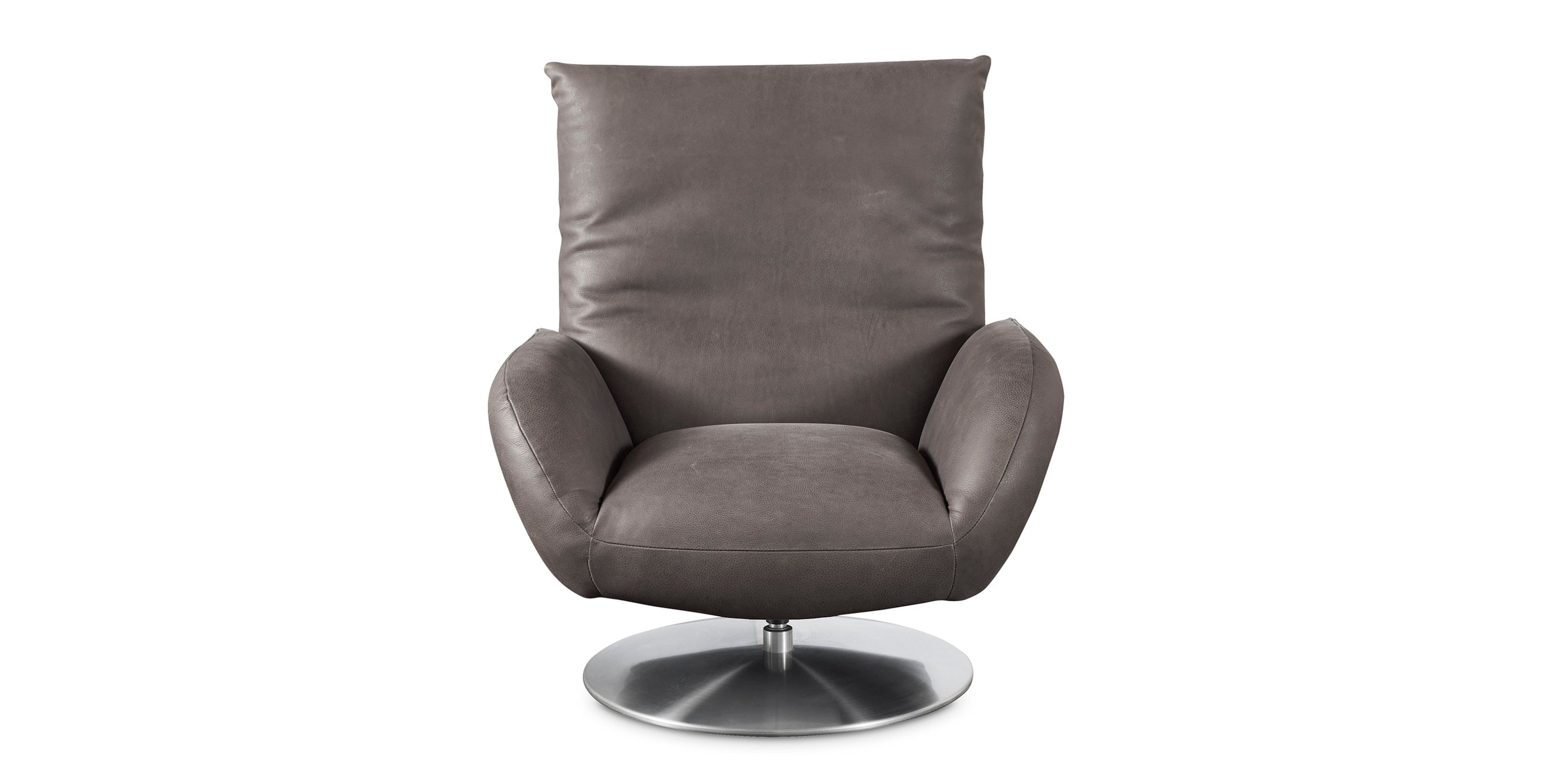 Ranlo Leather Swivel Arm Chair Bassett