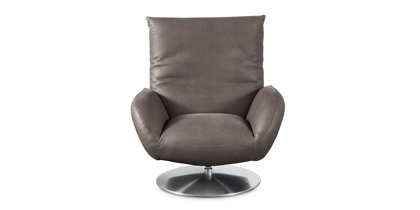 Ranlo Leather Swivel Arm Chair Bassett