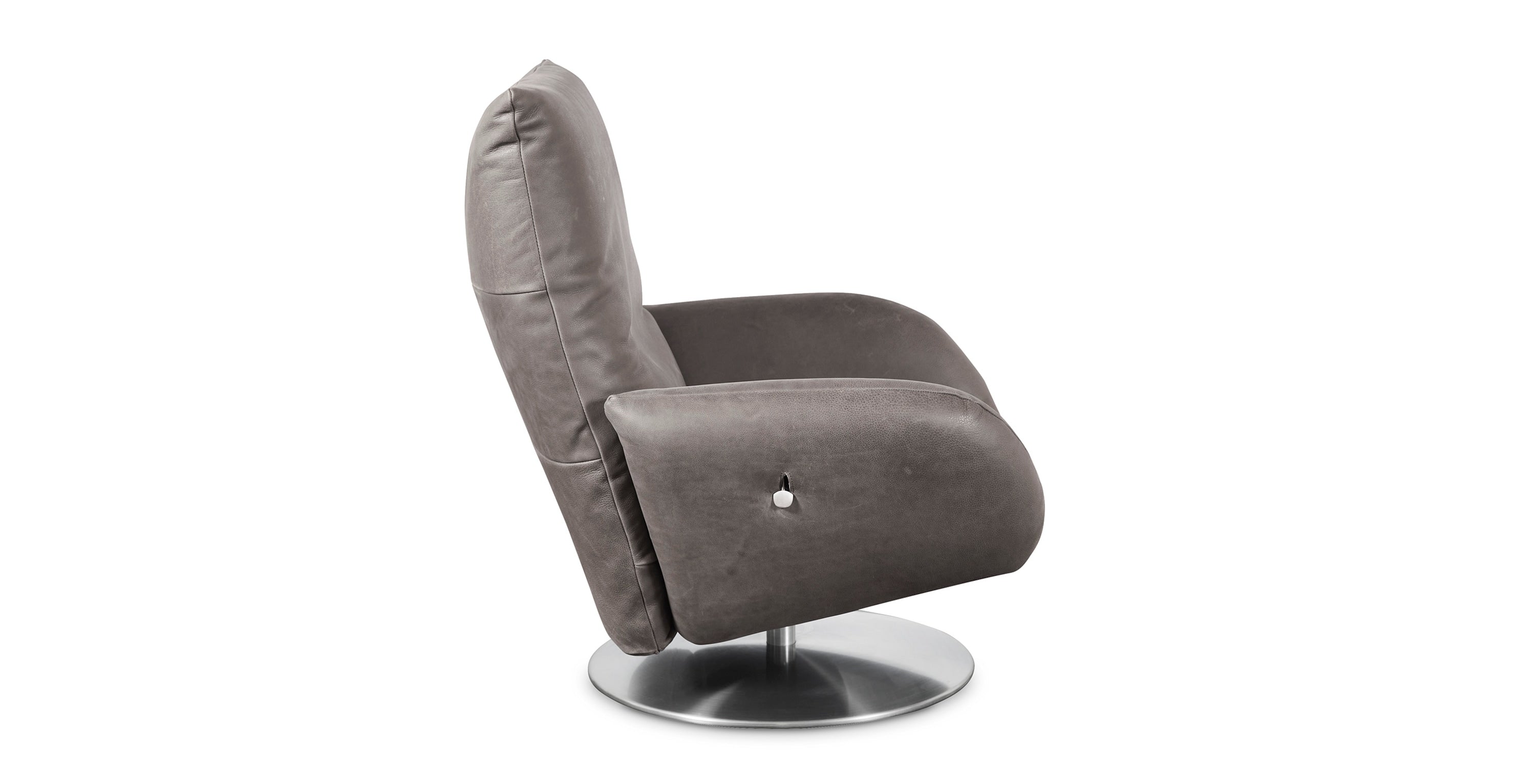Ranlo Leather Swivel Arm Chair Bassett