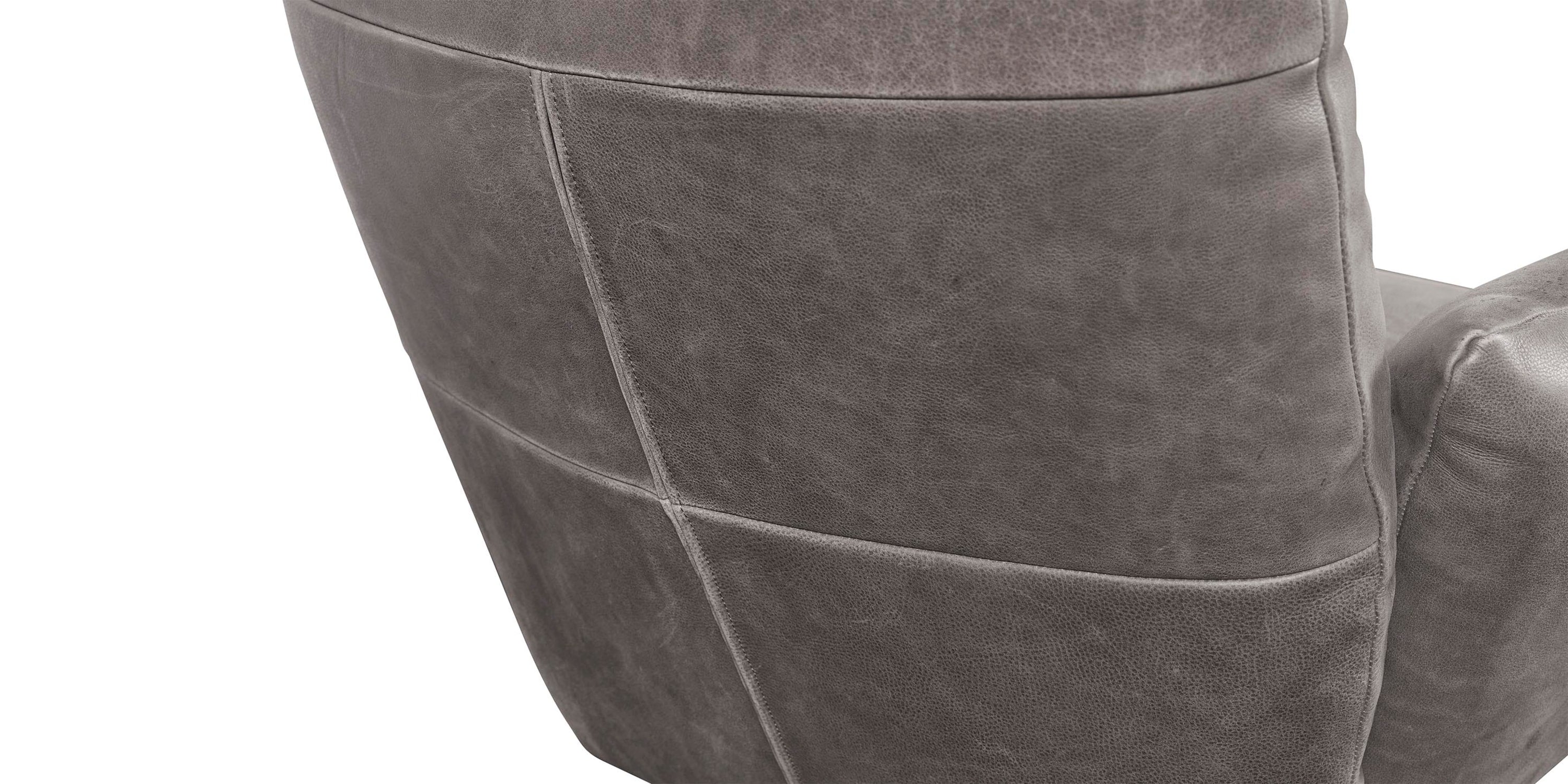 Ranlo Leather Swivel Arm Chair Bassett