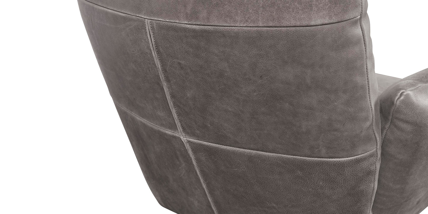 Ranlo Leather Swivel Arm Chair Bassett