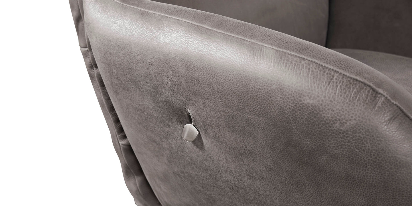 Ranlo Leather Swivel Arm Chair Bassett